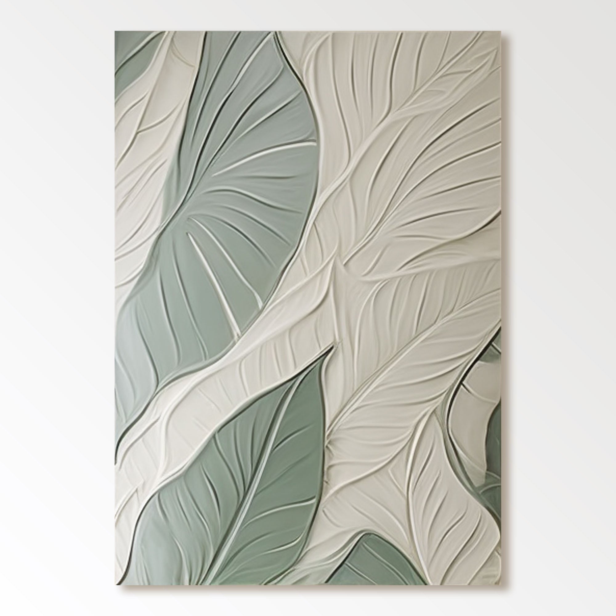 Plaster Painting "Feuilles Harmonieuses"