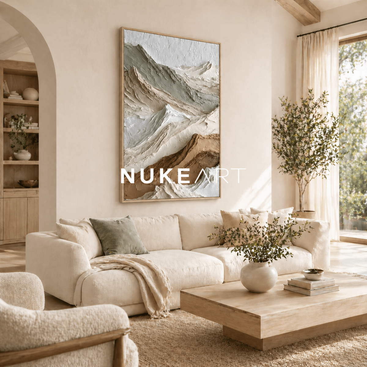 Textured Mountain Wall Art “Drifting Silence” - nukeart