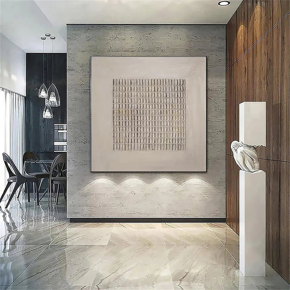 Minimalist Textured Wall Art "Silent Grid Formation"