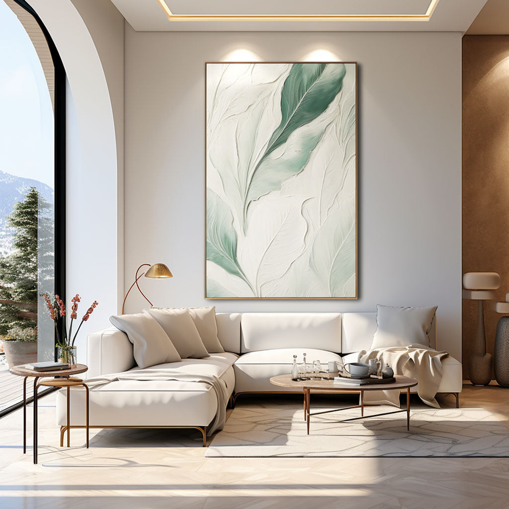 Arte de pared con textura blanca "Flor eterna" 