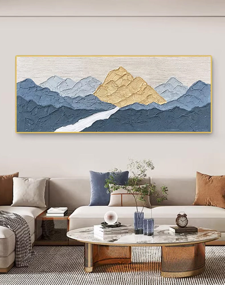 3D Textured Abstract Painting "Golden Summit"