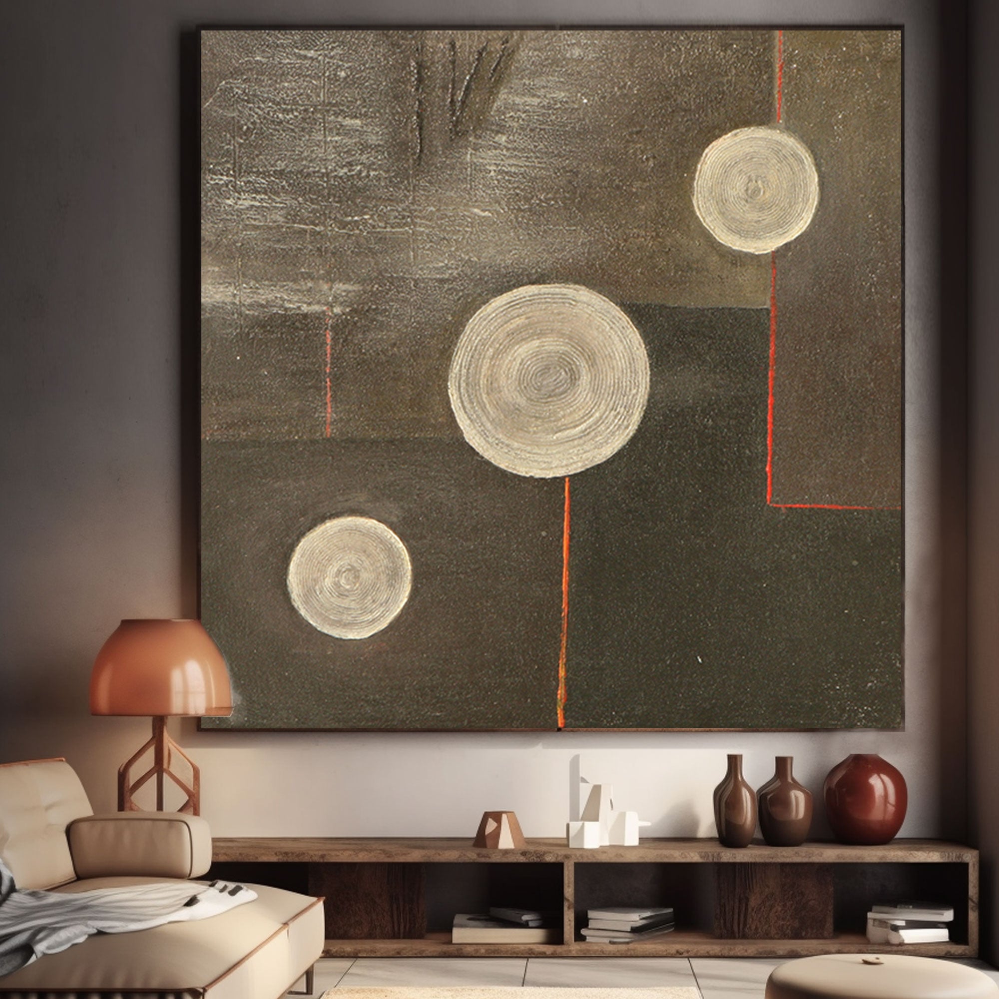 Abstract Modern black&wite Painting "Celestial Harmony"