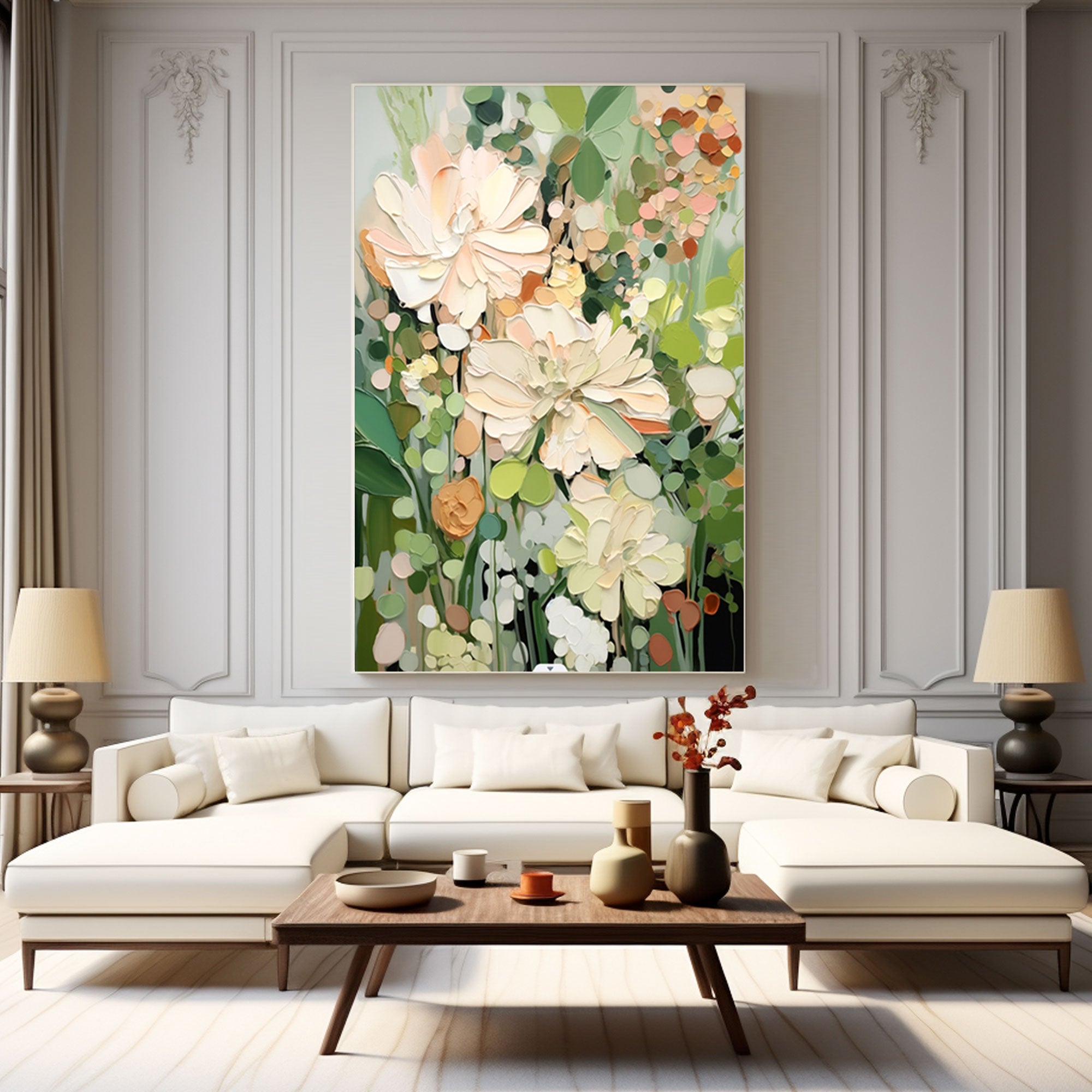 Pintura colorida de arte abstracto "Serenata floreciente" 