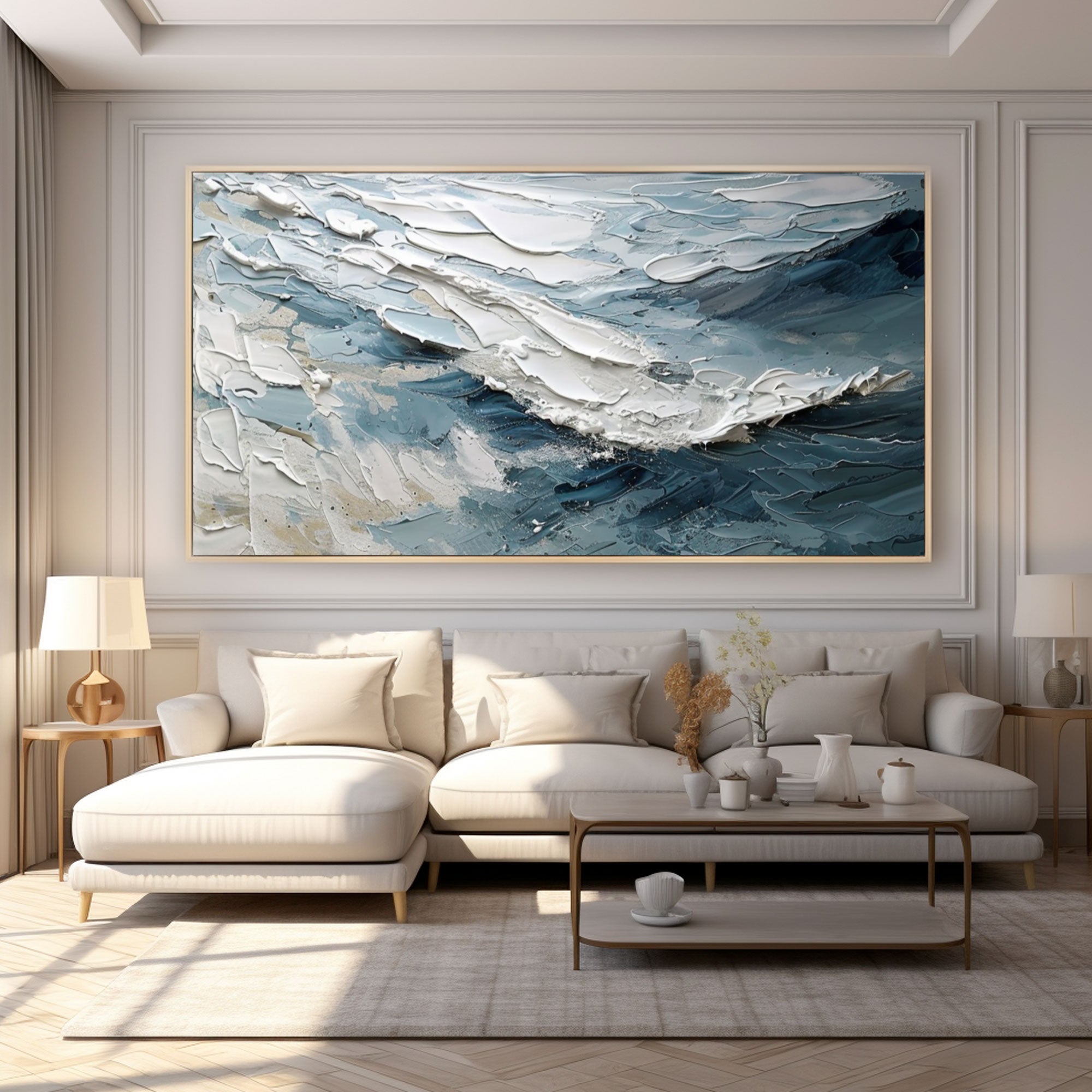 Art texturé 3D sur toile « Ocean’s Whisper » 