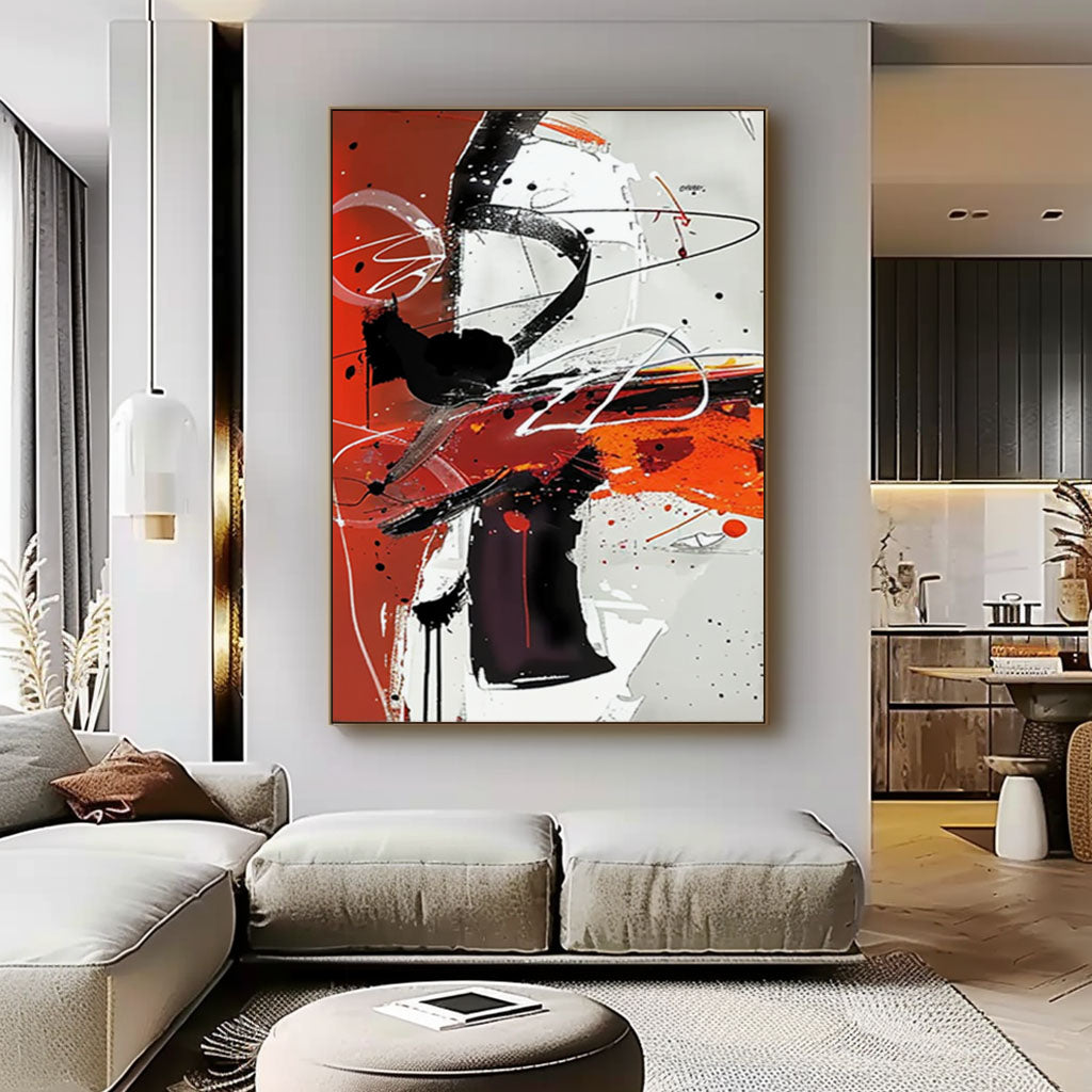 Abstract Painting "Éclat Rouge"