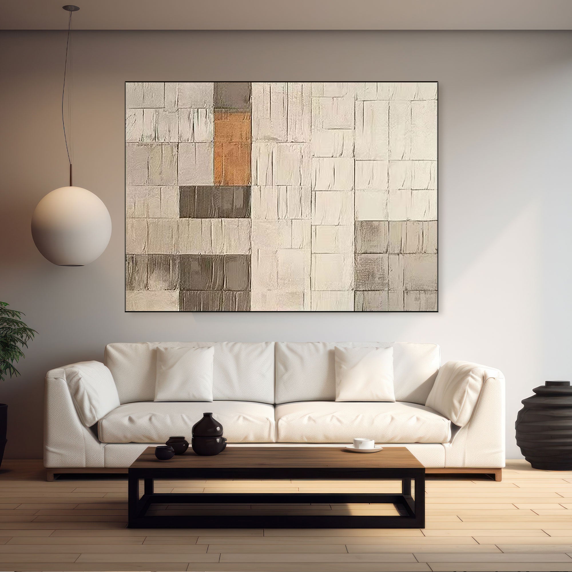 Textured Abstract Painting “Structured Calm”