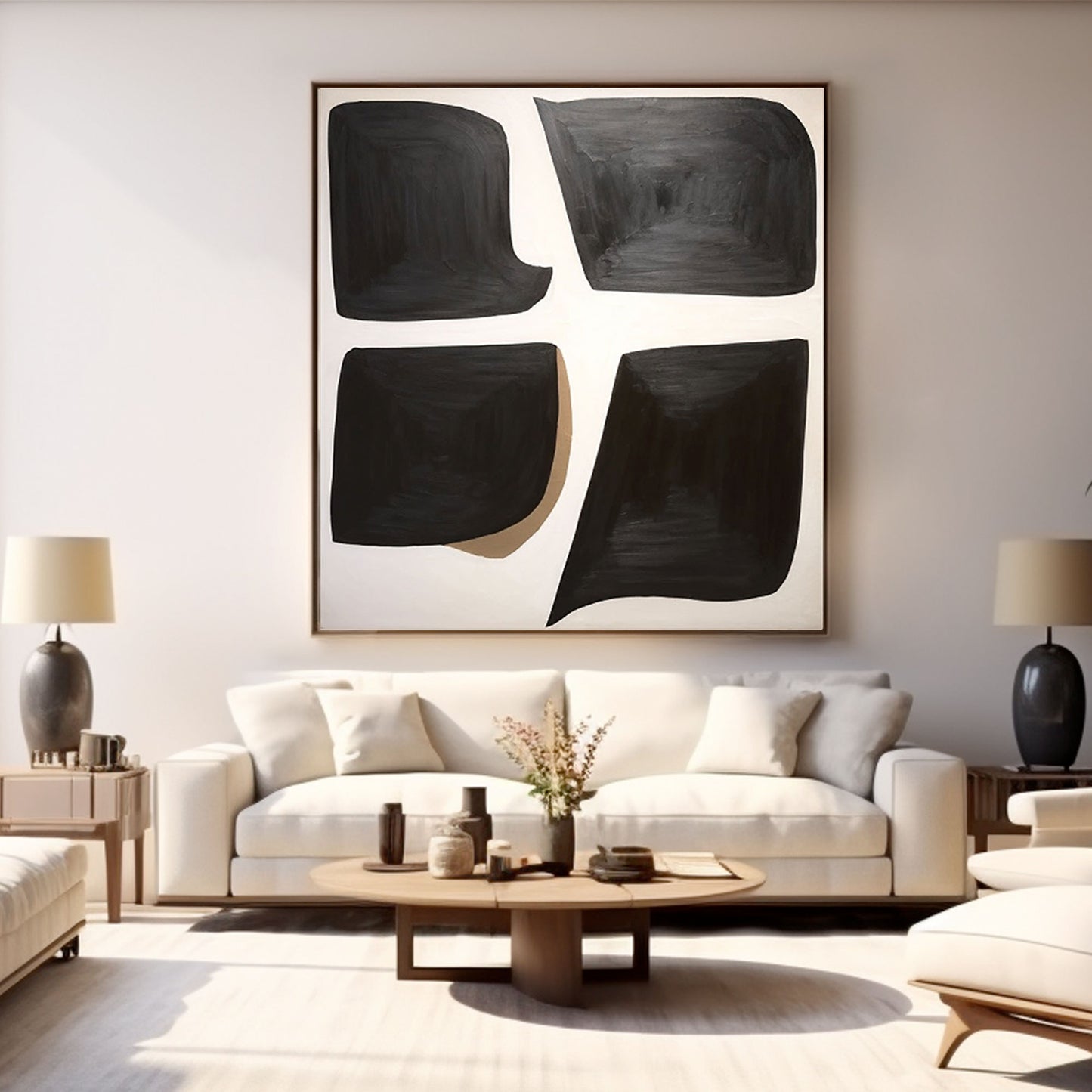 Wabi Sabi Wall Art Abstract Modern Painting "Echoes of Form"