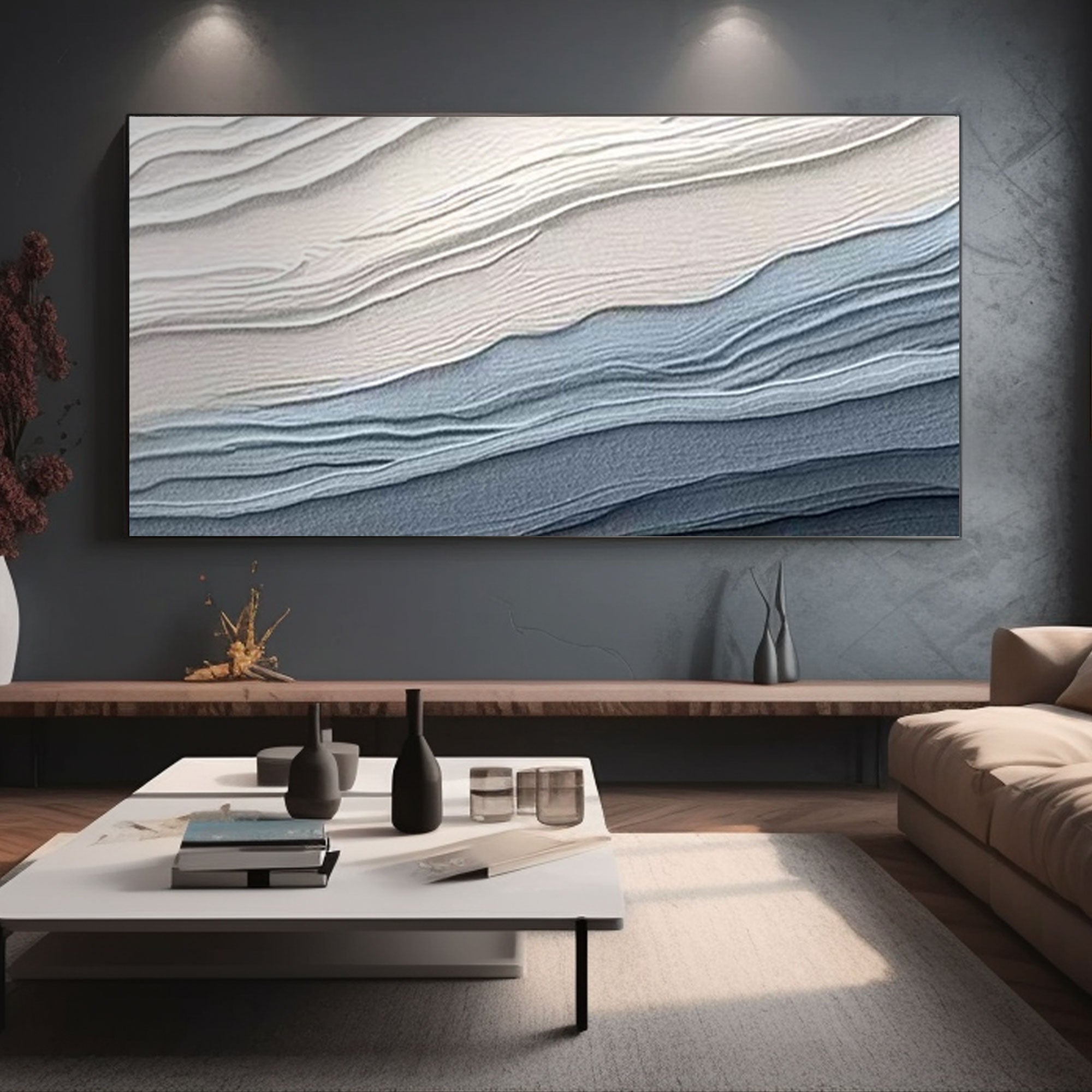 Plaster Painting "Serenity Waves"