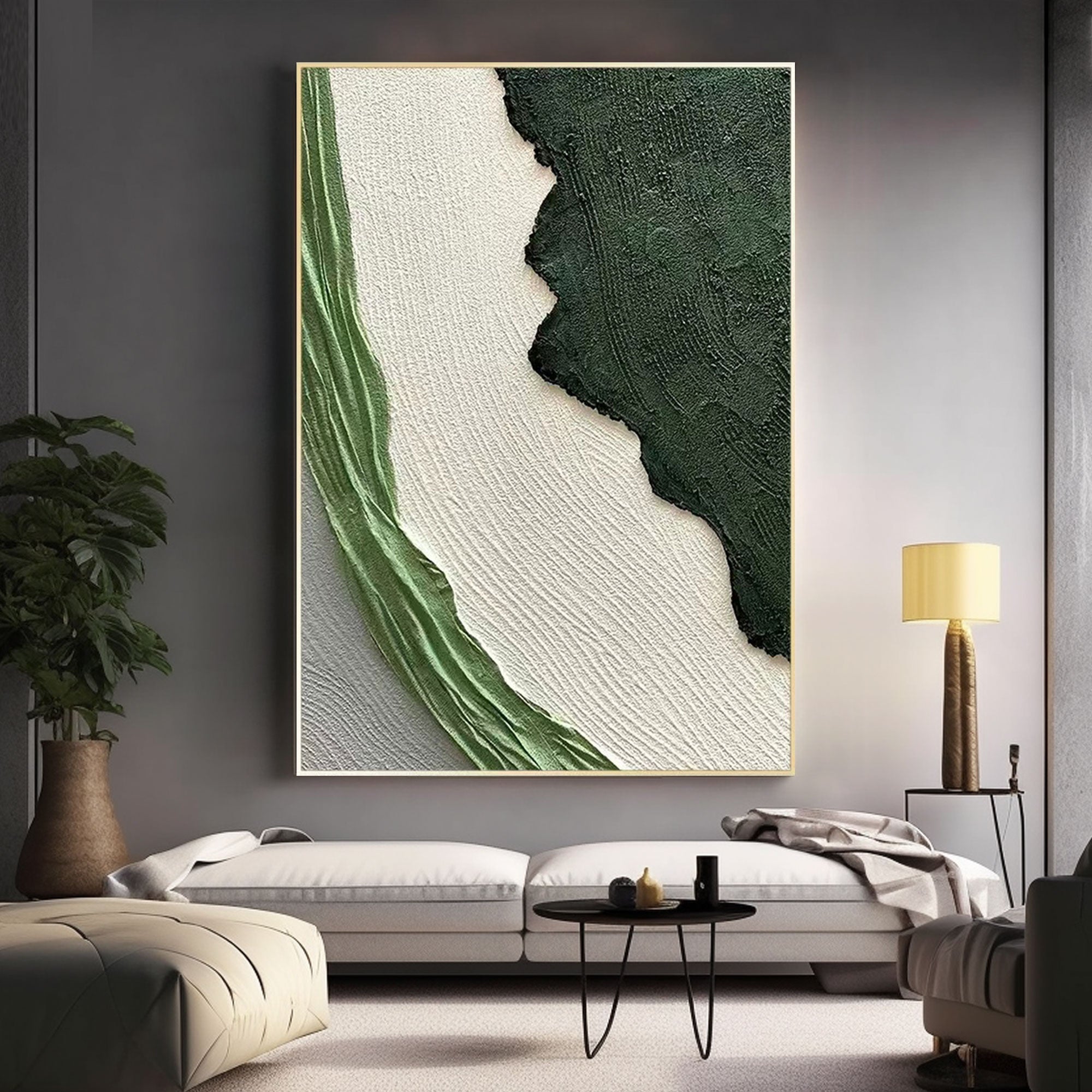 3D Textured Colorful Wall Art Painting  "Whispers of the Verdant Breeze"