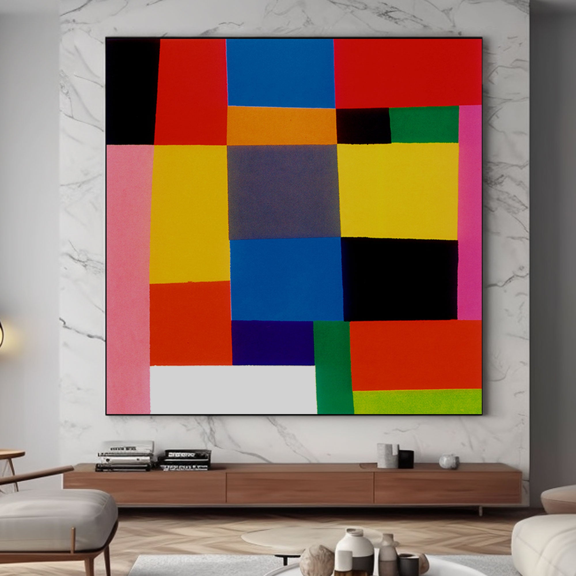 Peinture d’art abstrait coloré « Symphonie des couleurs » 