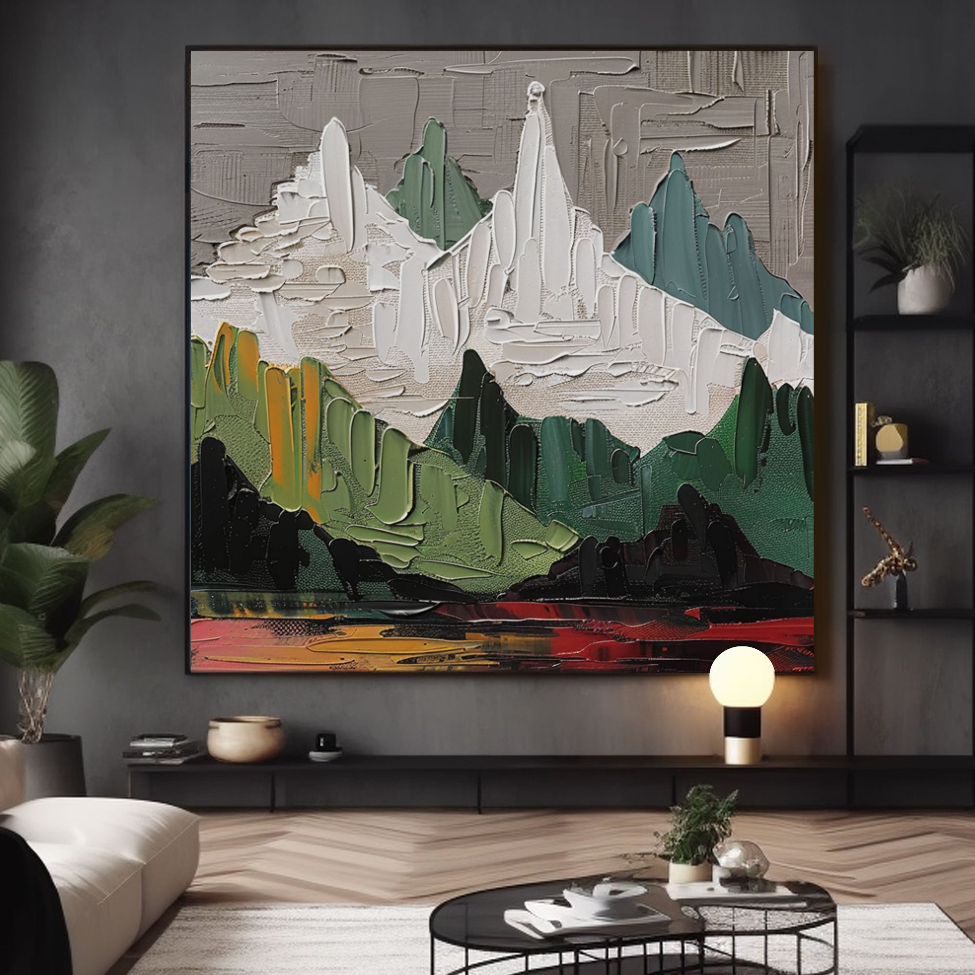 Abstract Mountain Art Painting "Mountain's Heartbeat"