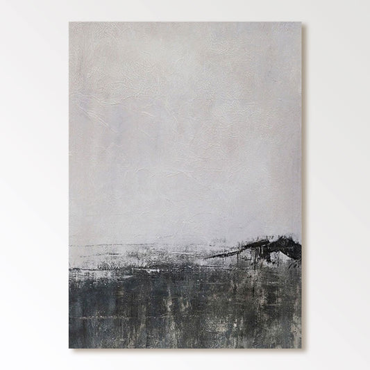 Pintura abstracta en blanco y negro "Horizontes"