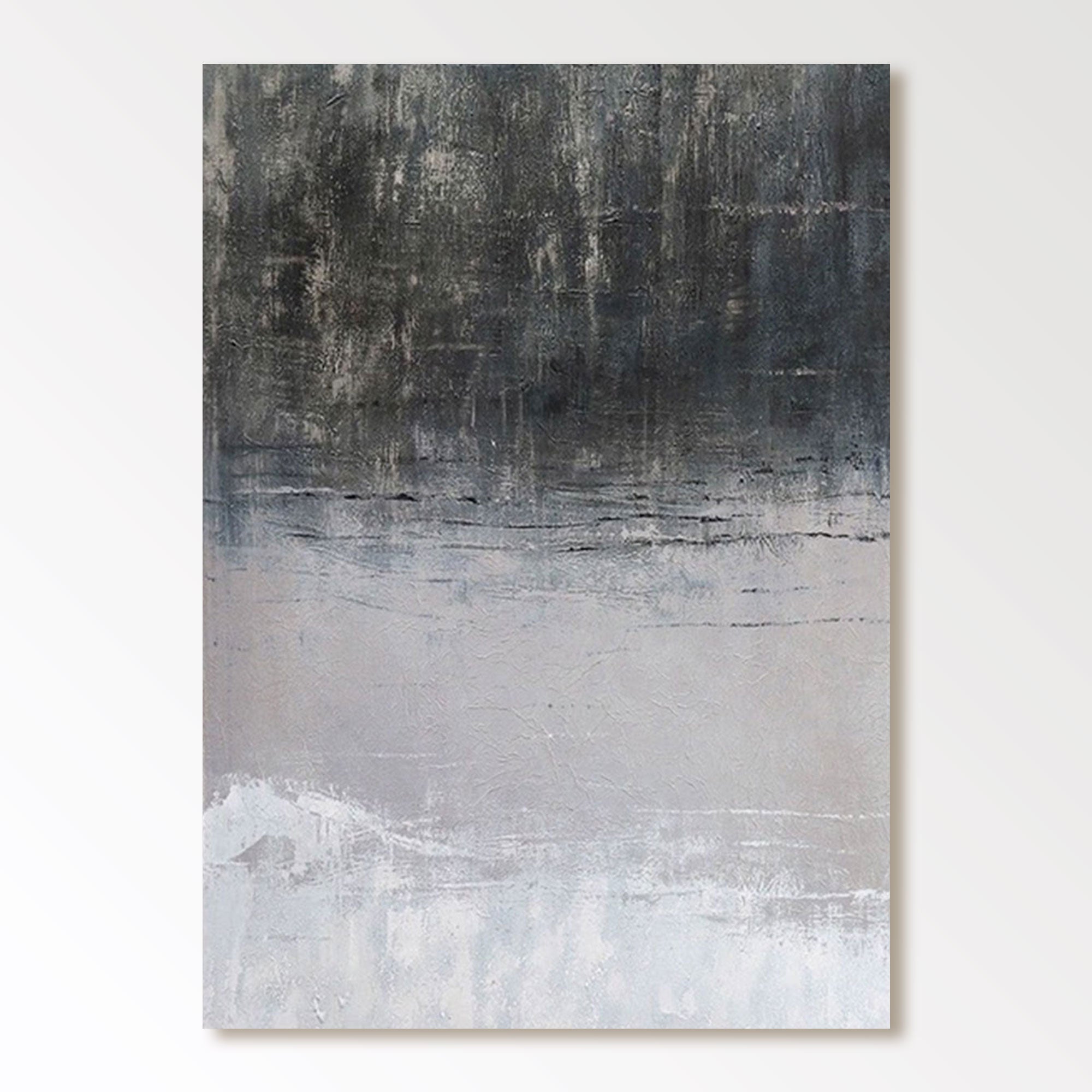 Pintura abstracta en blanco y negro "Marea"