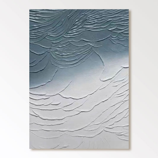 Abstract Blue&White Painting "Celestial Waves"