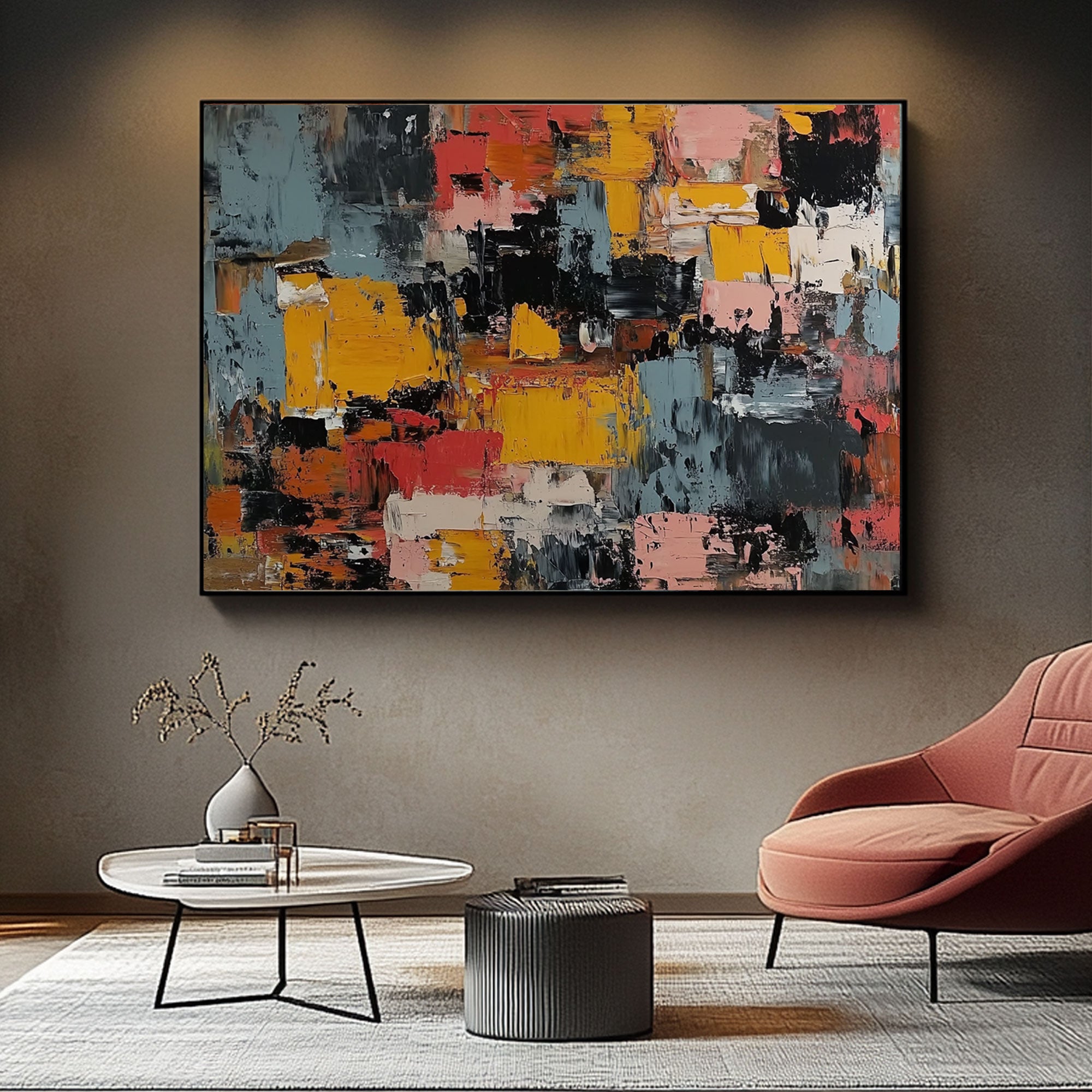 Abstract Painting "Mouvement Éclatant "