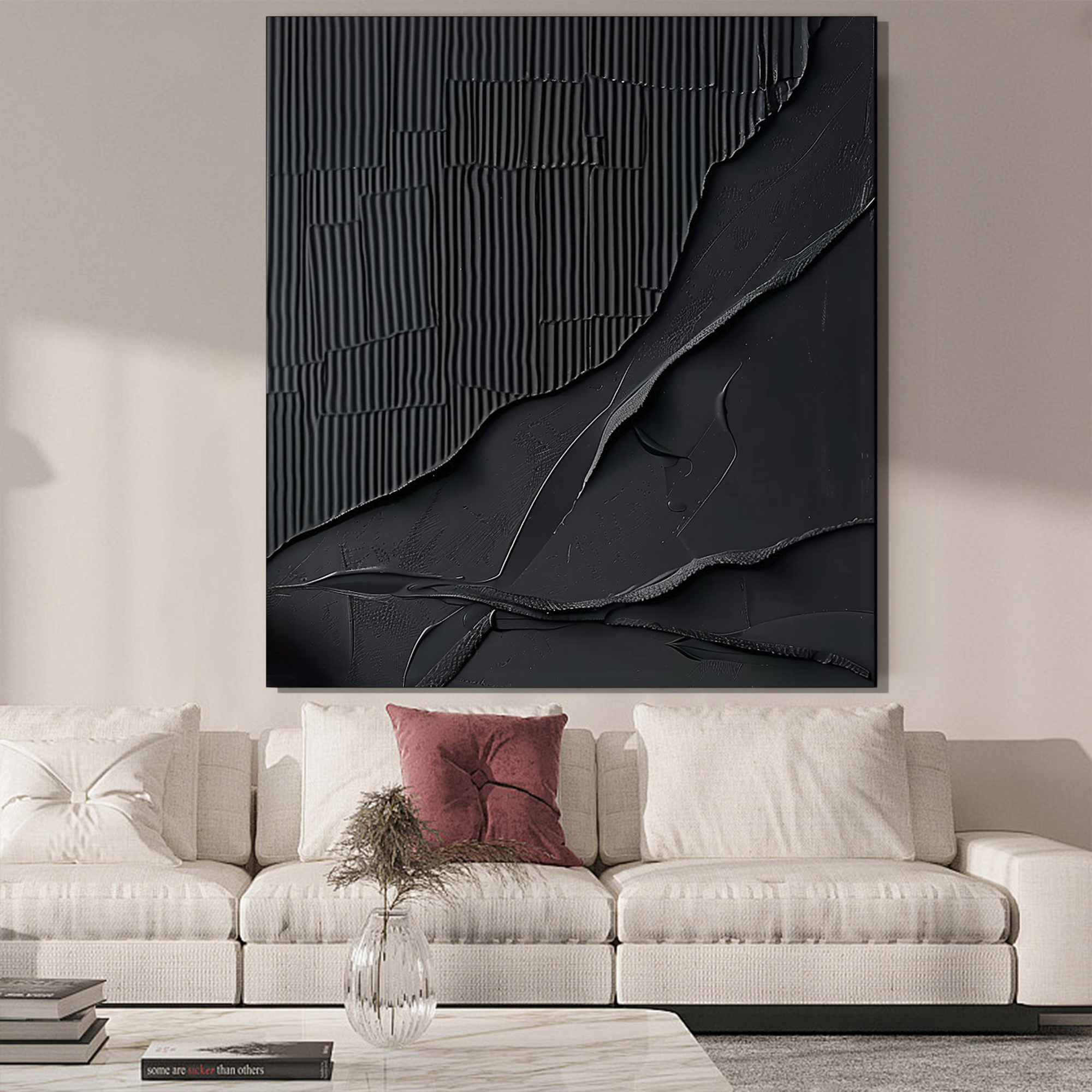 Minimalist Abstract Art Modern Painting "Contours of the Heart"