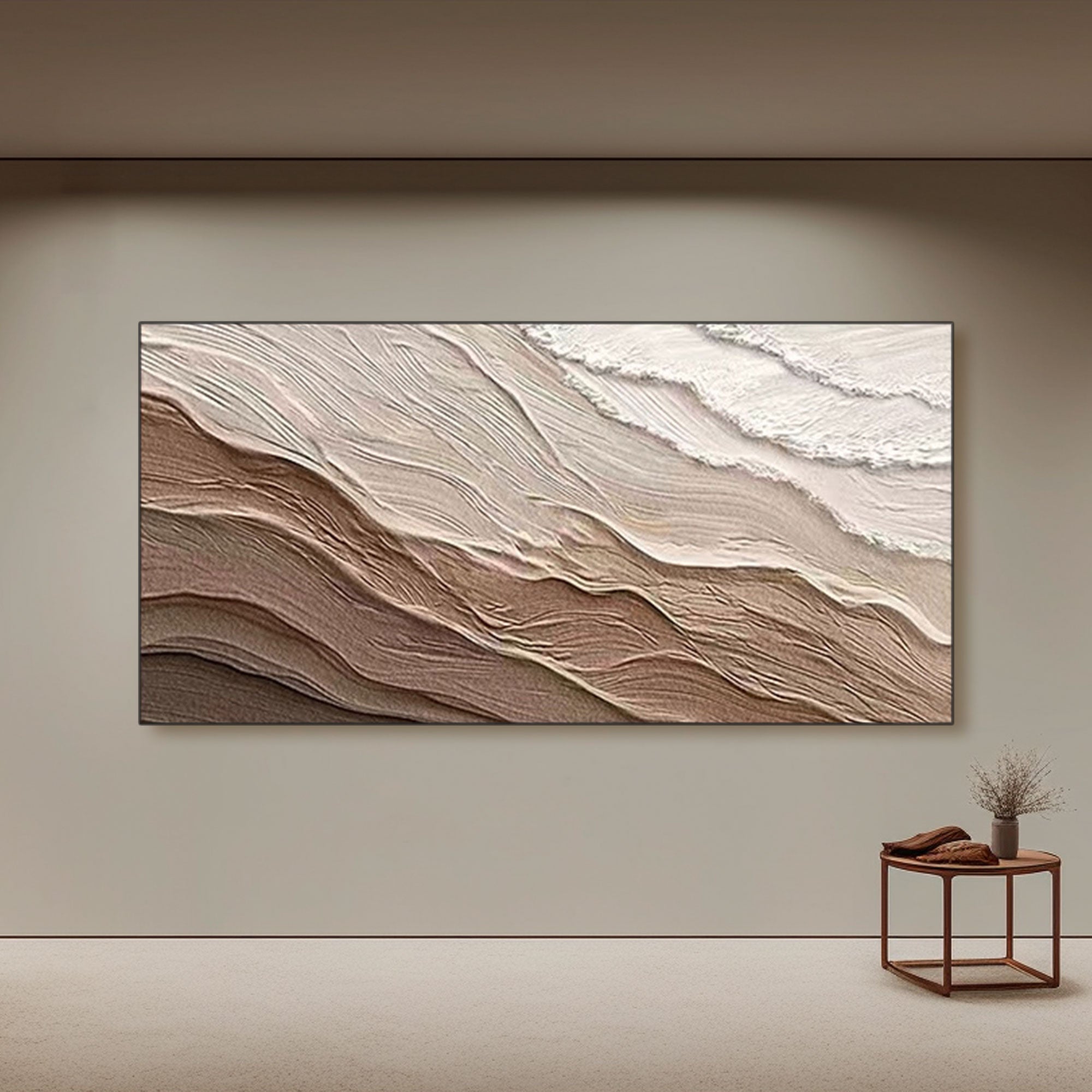 Pintura abstracta de arte de pared texturizada en 3D "Desert Mirage" 