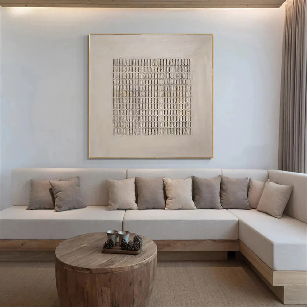 Minimalist Textured Wall Art "Silent Grid Formation"