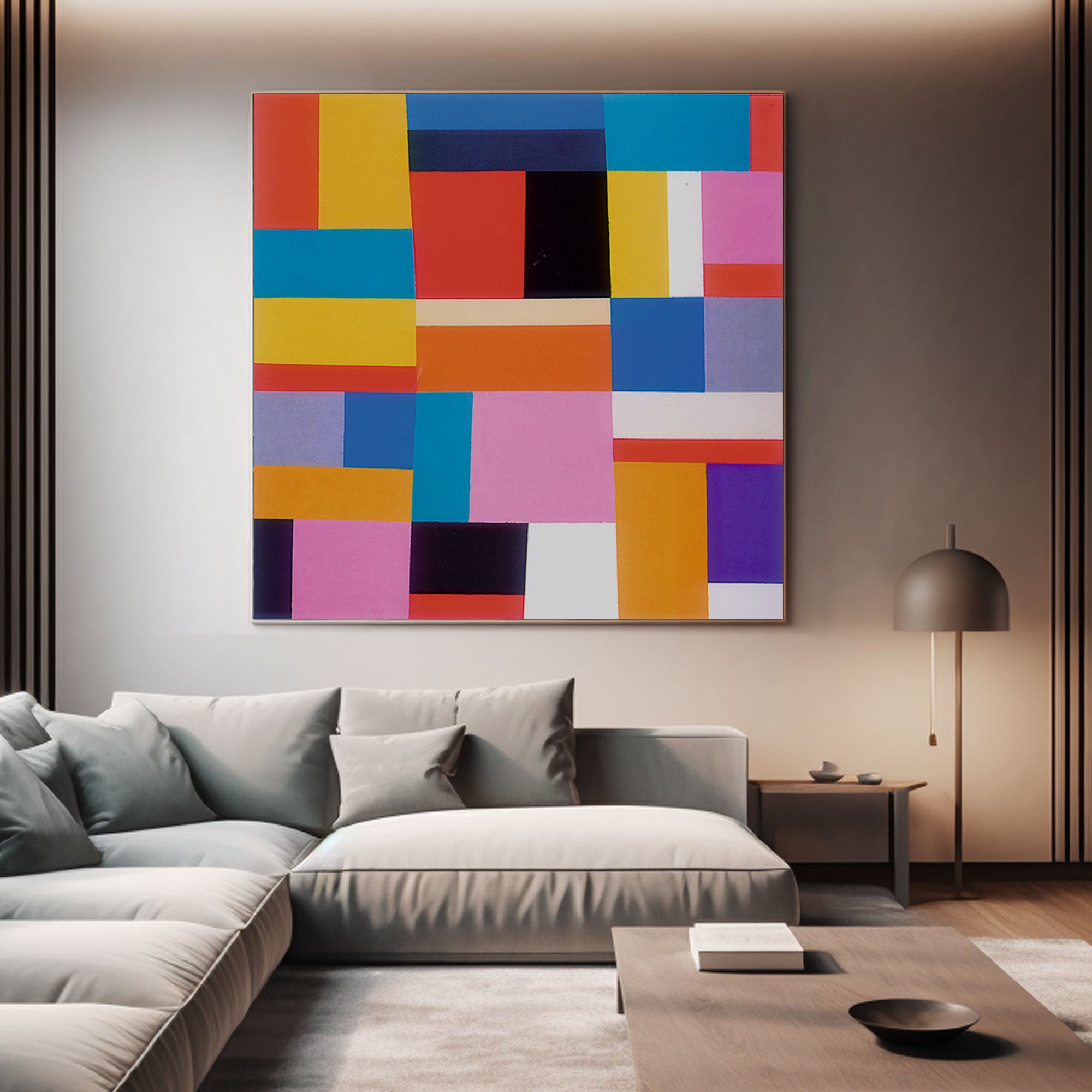 Pintura colorida de arte abstracto "Serenata vibrante" 