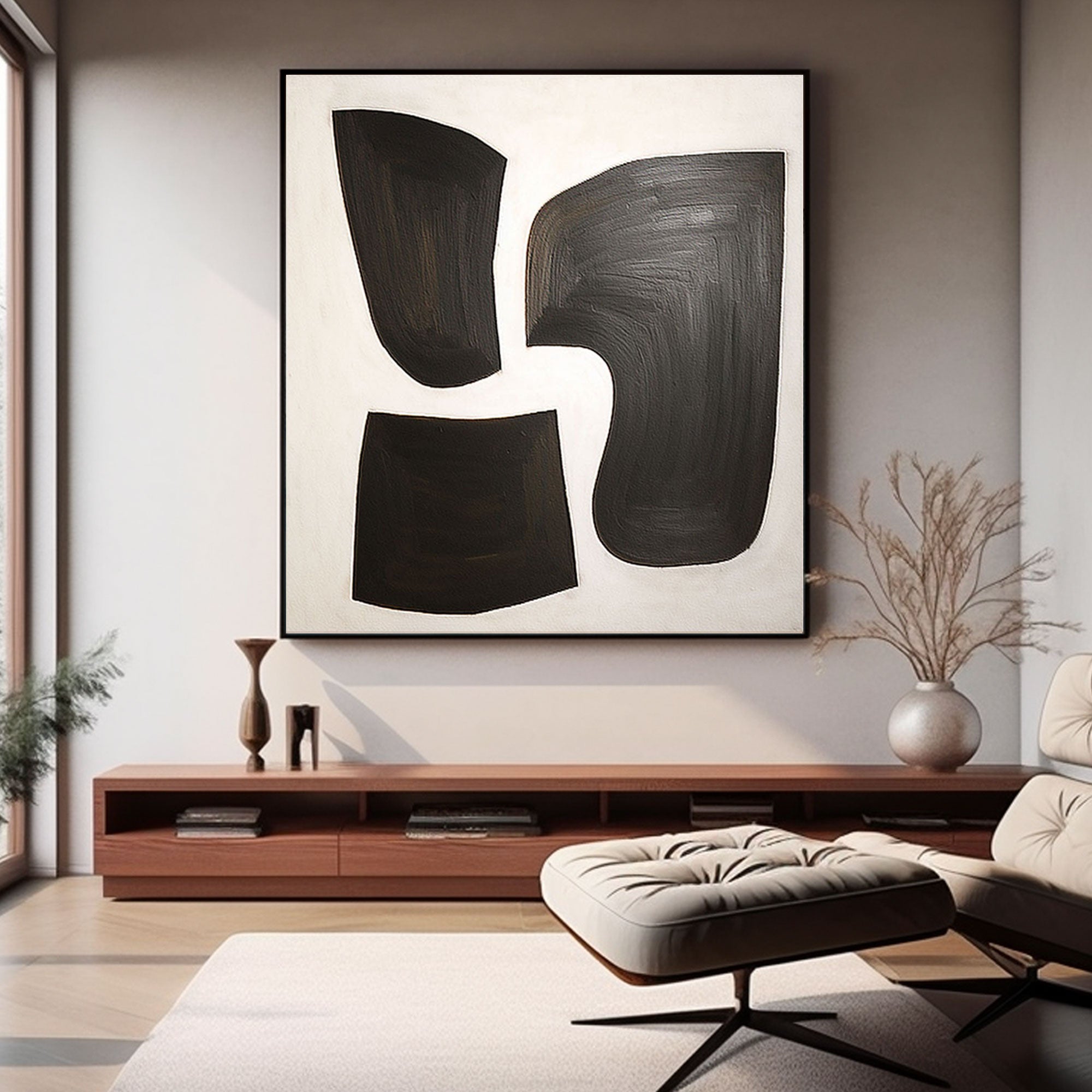 Peinture moderne d’art abstrait minimaliste « Dialogues abstraits » 