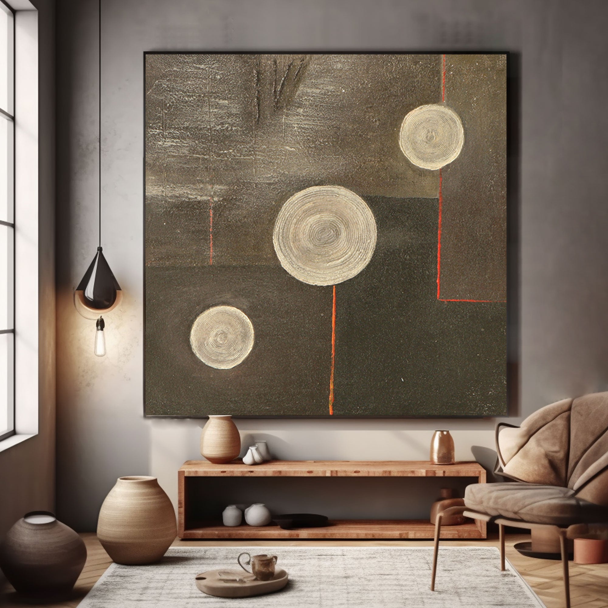 Abstract Modern black&wite Painting "Celestial Harmony"