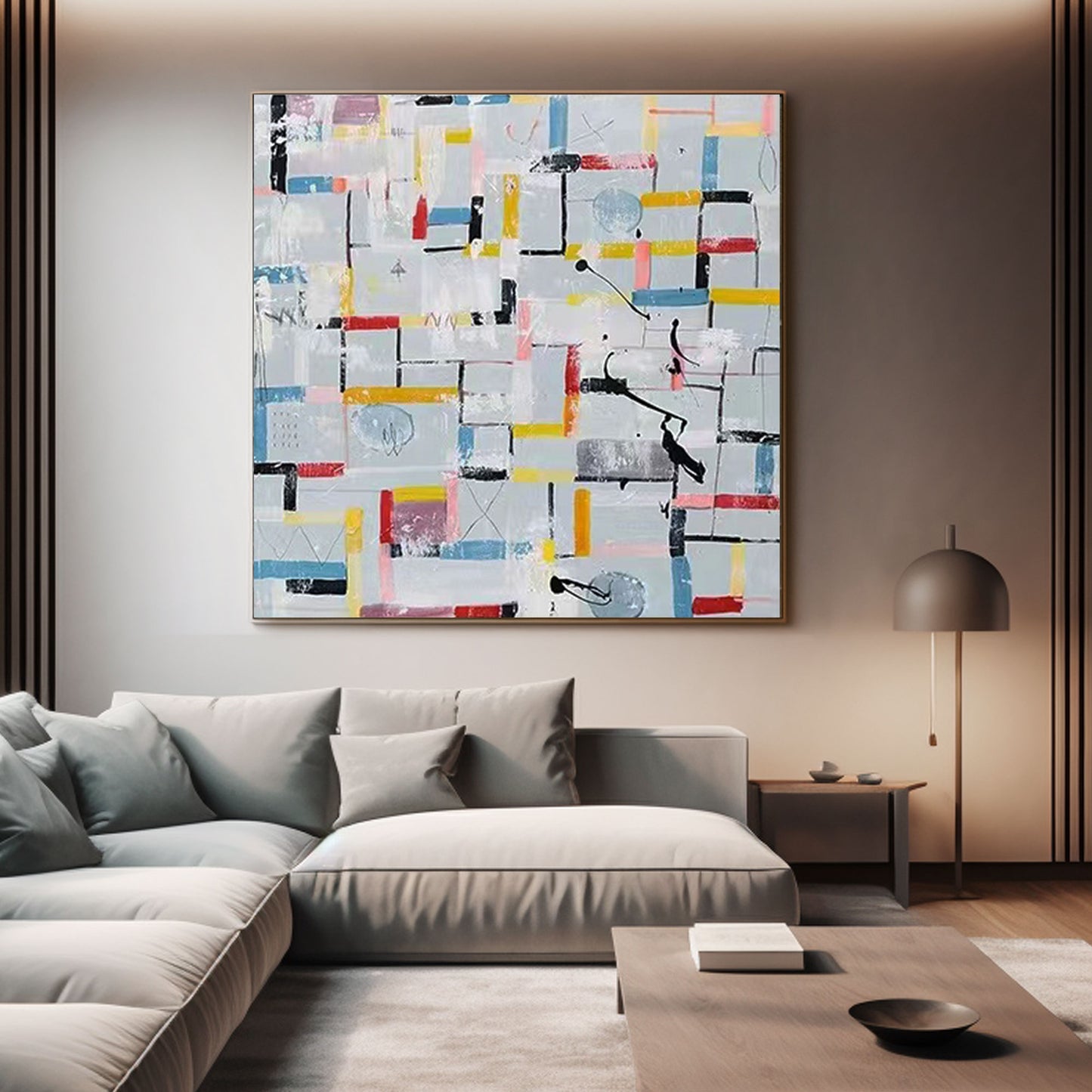 Abstract Modern black&wite Painting "Urban Symphony"