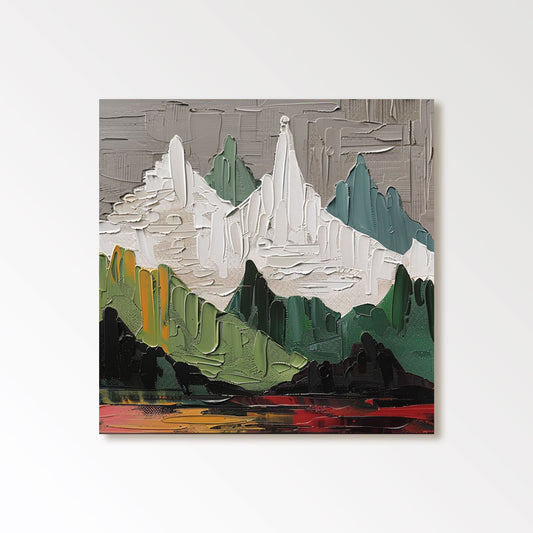 Pintura abstracta de arte de montaña "El latido del corazón de la montaña" 
