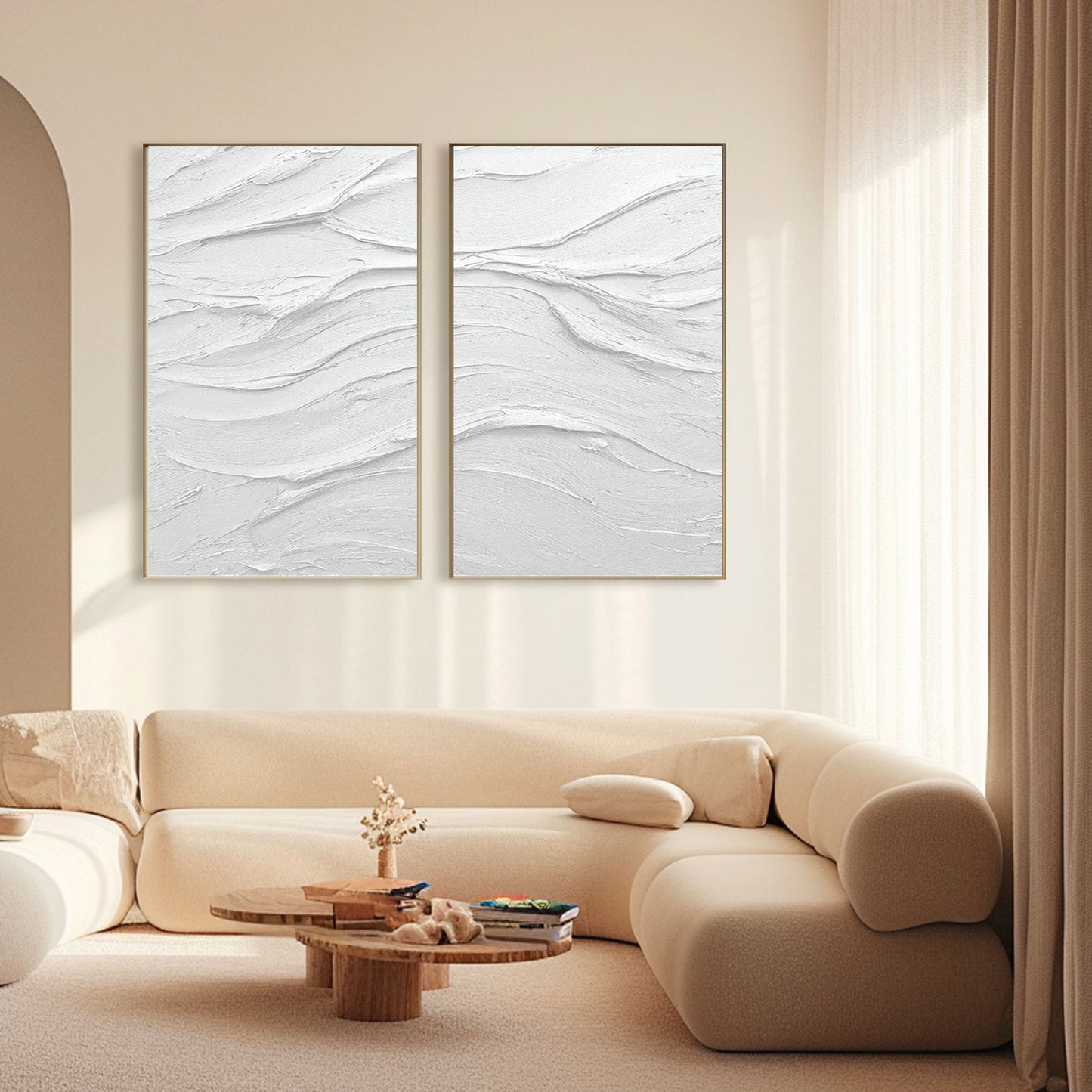 White Minimalist Painting "Symphony in White"