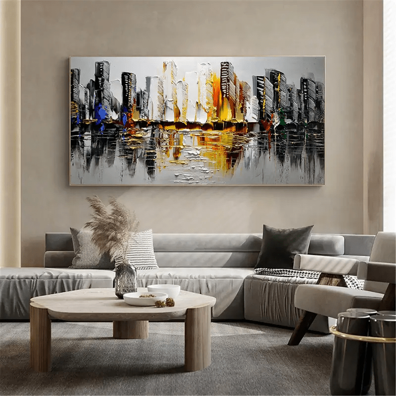 Abstract Cityscape Wall Art "Urban Pulse Reflection" - nukeart