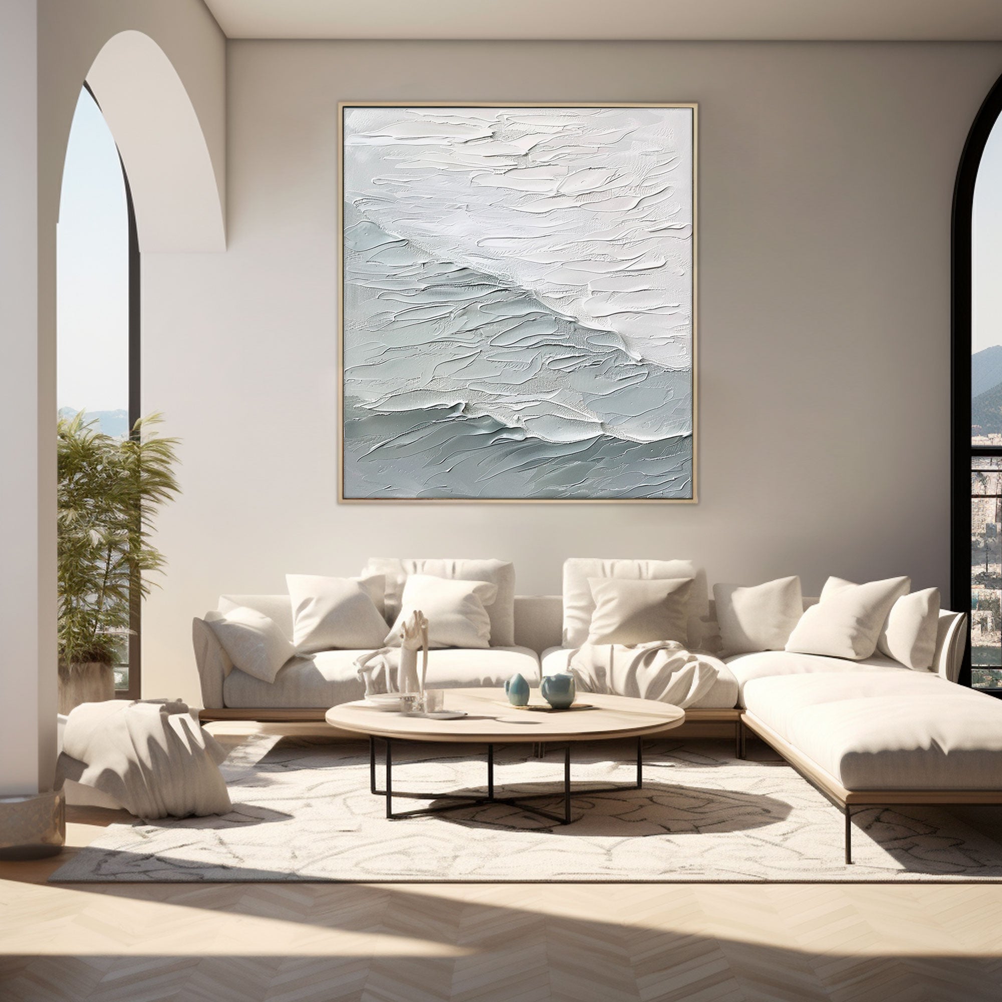 Plaster Painting "Ethereal Waves of Serenity"