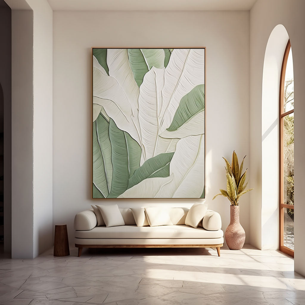 Arte de pared con textura blanca "Flor eterna" 