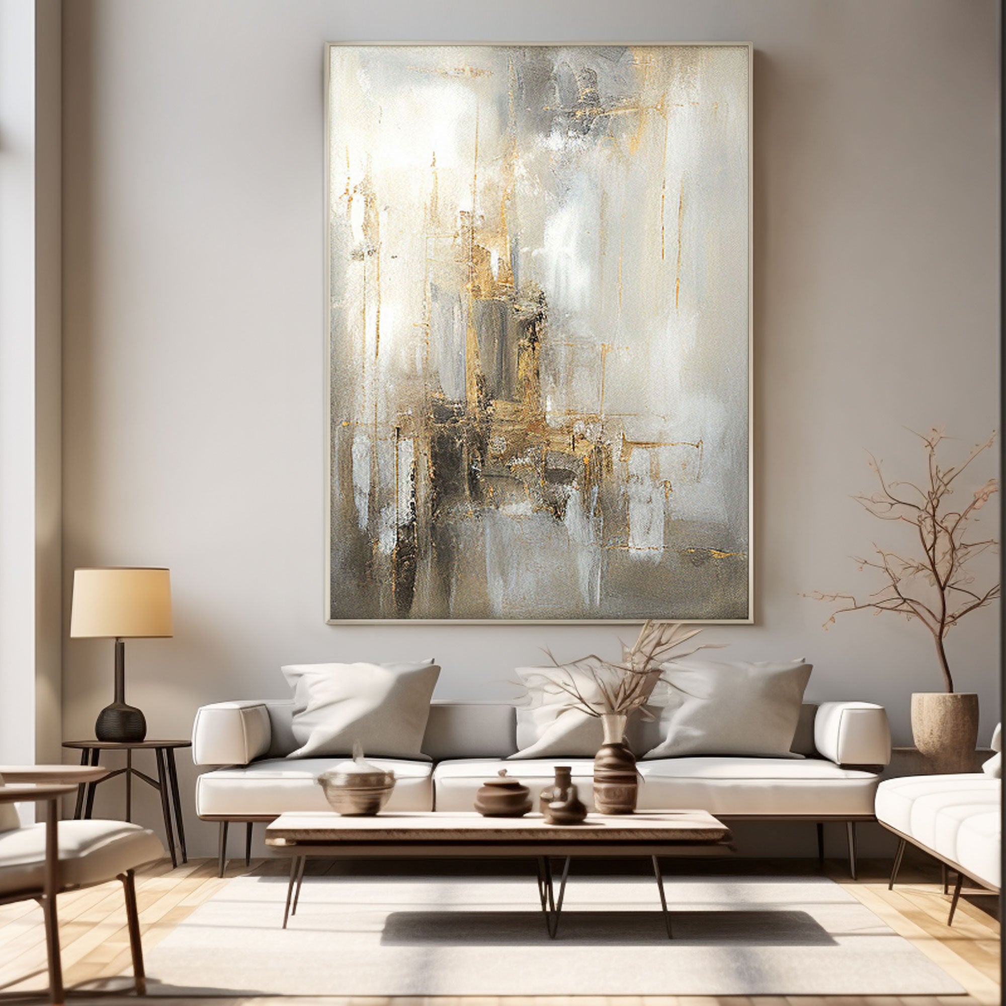 Colorful aAbstract Art Painting "Golden Reverie"