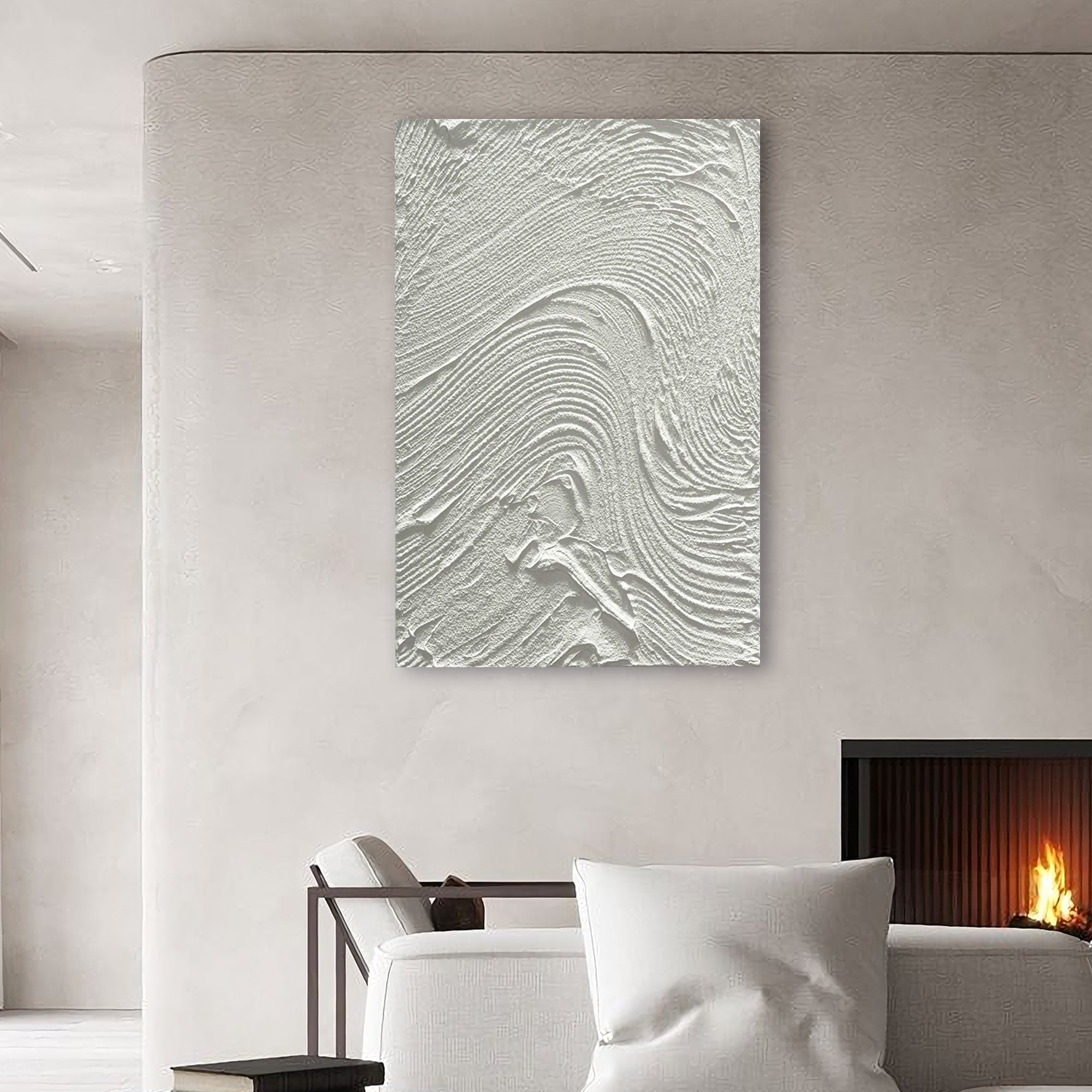 Arte de pared minimalista blanco "Twirl"