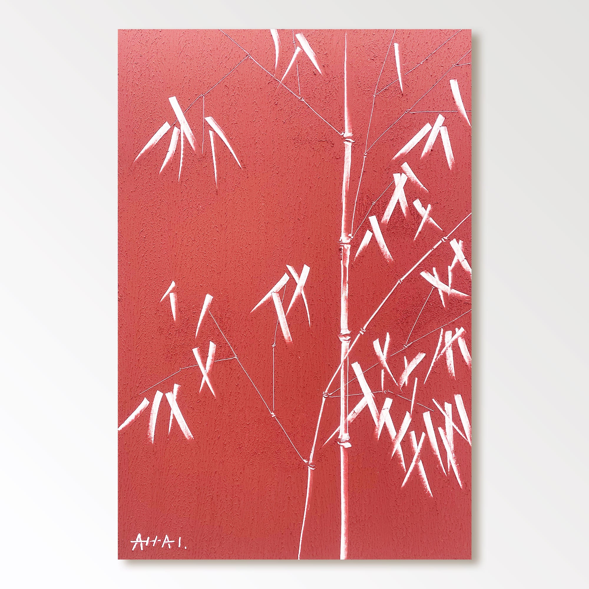 Abstract Painting "Röda Bambu”