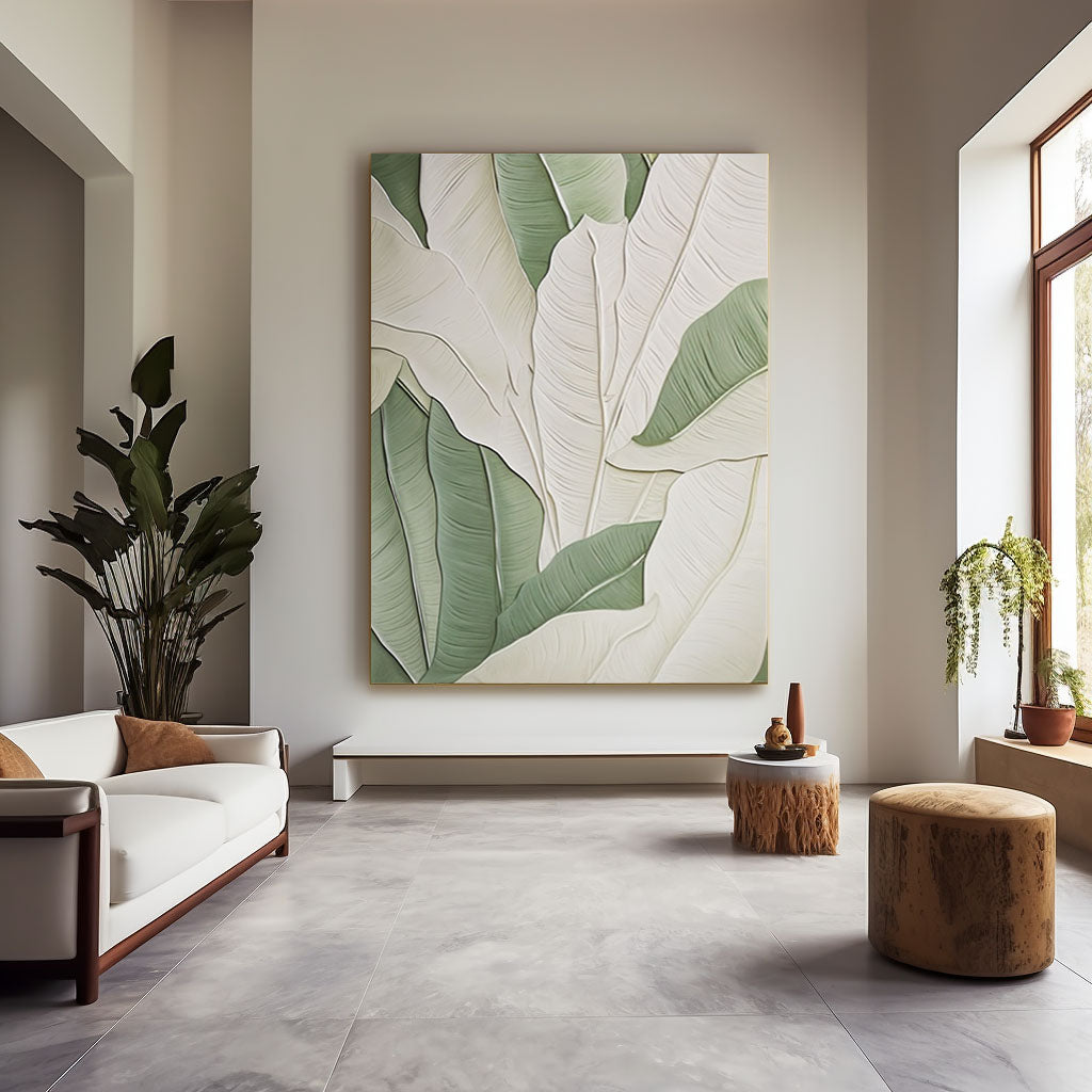 Arte de pared con textura blanca "Flor eterna" 