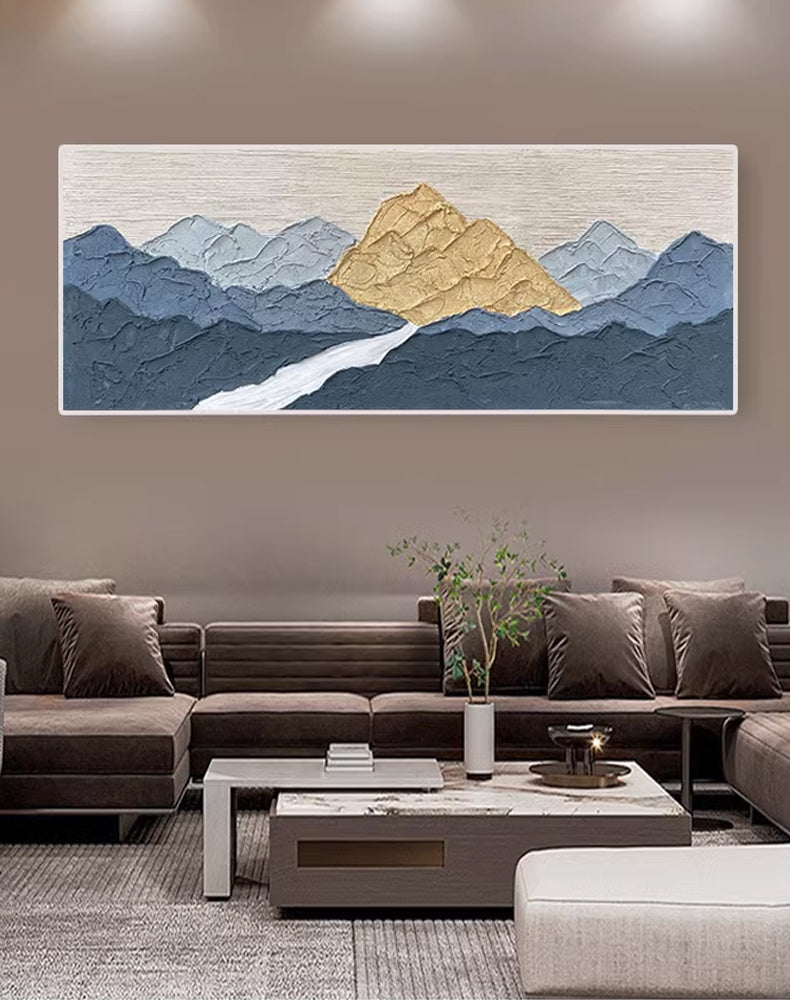 3D Textured Abstract Painting "Golden Summit"