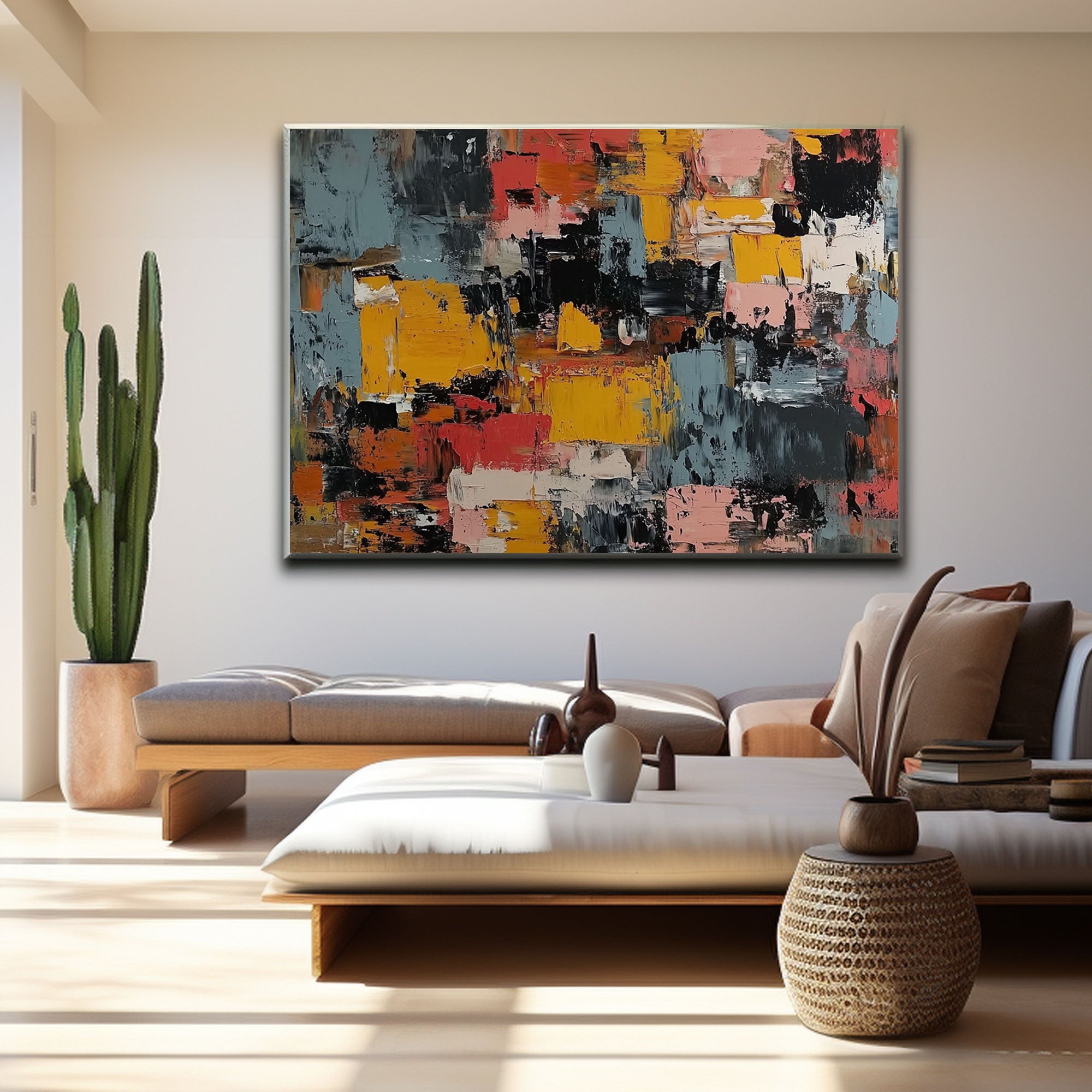 Abstract Painting "Mouvement Éclatant "