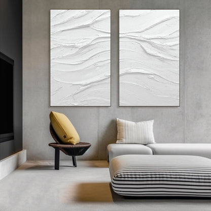 White Minimalist Painting "Symphony in White"