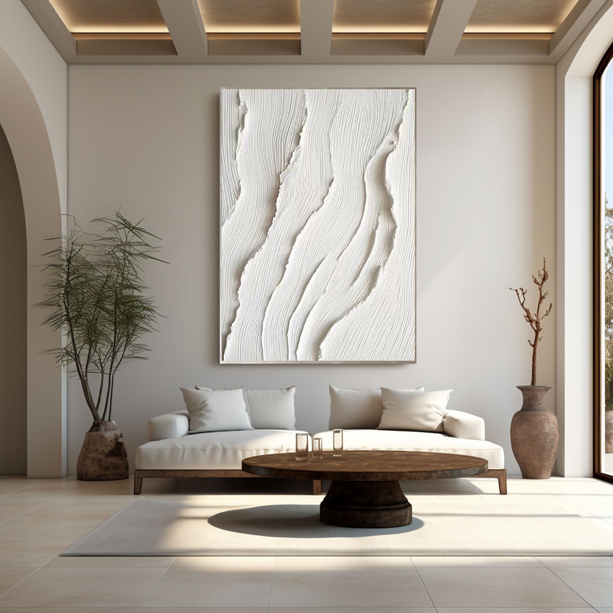 Wabi Sabi Wall Art Peinture d’art abstrait « Flux éternel » 