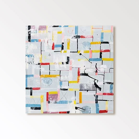 Cuadro abstracto moderno en blanco y negro "Sinfonía urbana" 