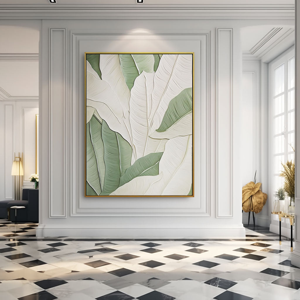 Arte de pared con textura blanca "Flor eterna" 