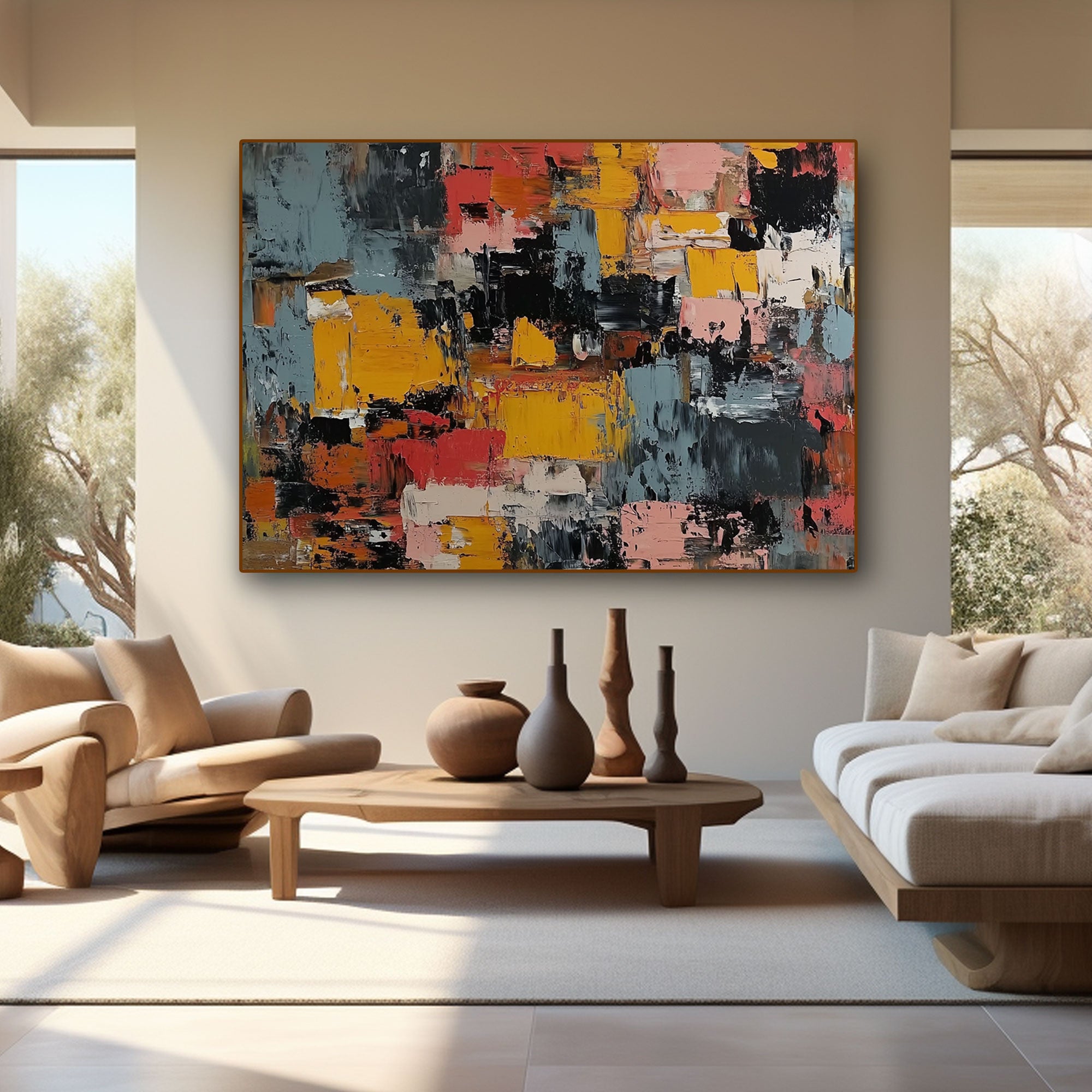 Abstract Painting "Mouvement Éclatant "