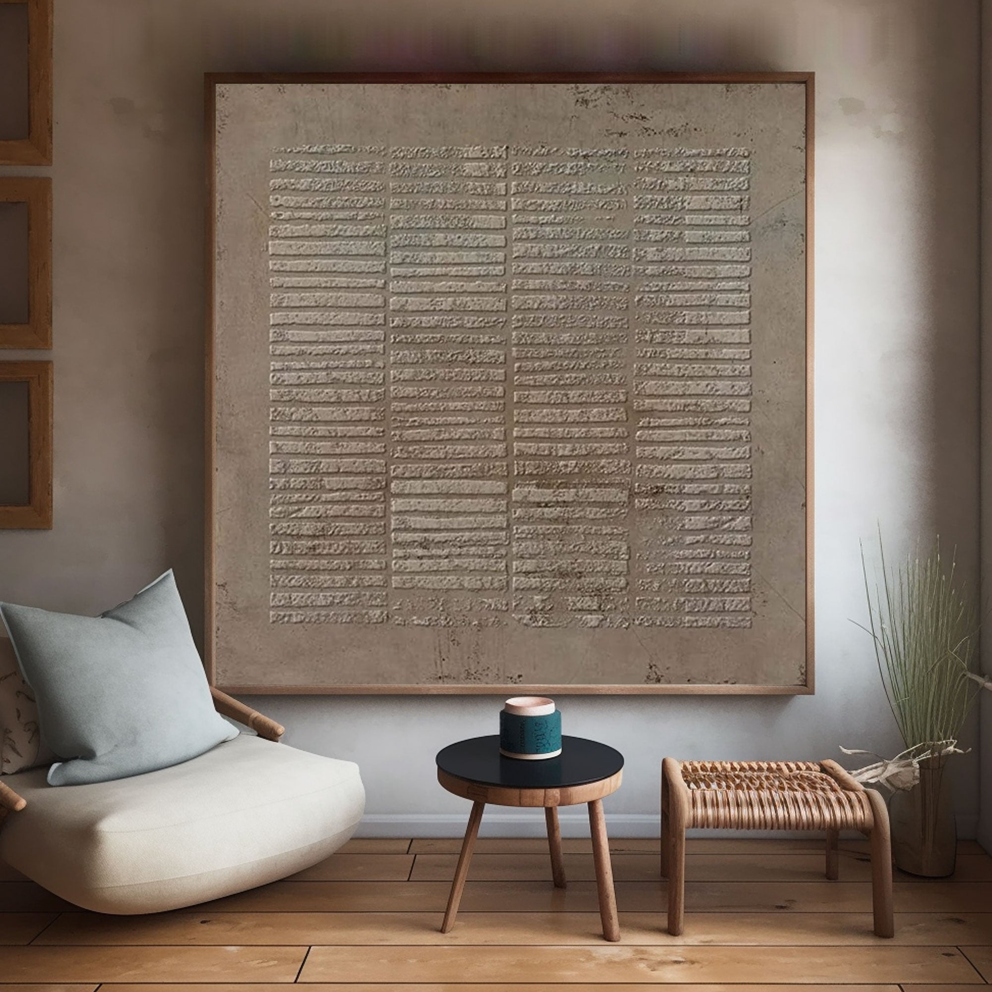 Wabi Sabi Wall Art Abstract Modern Painting "Whispers of the Past"