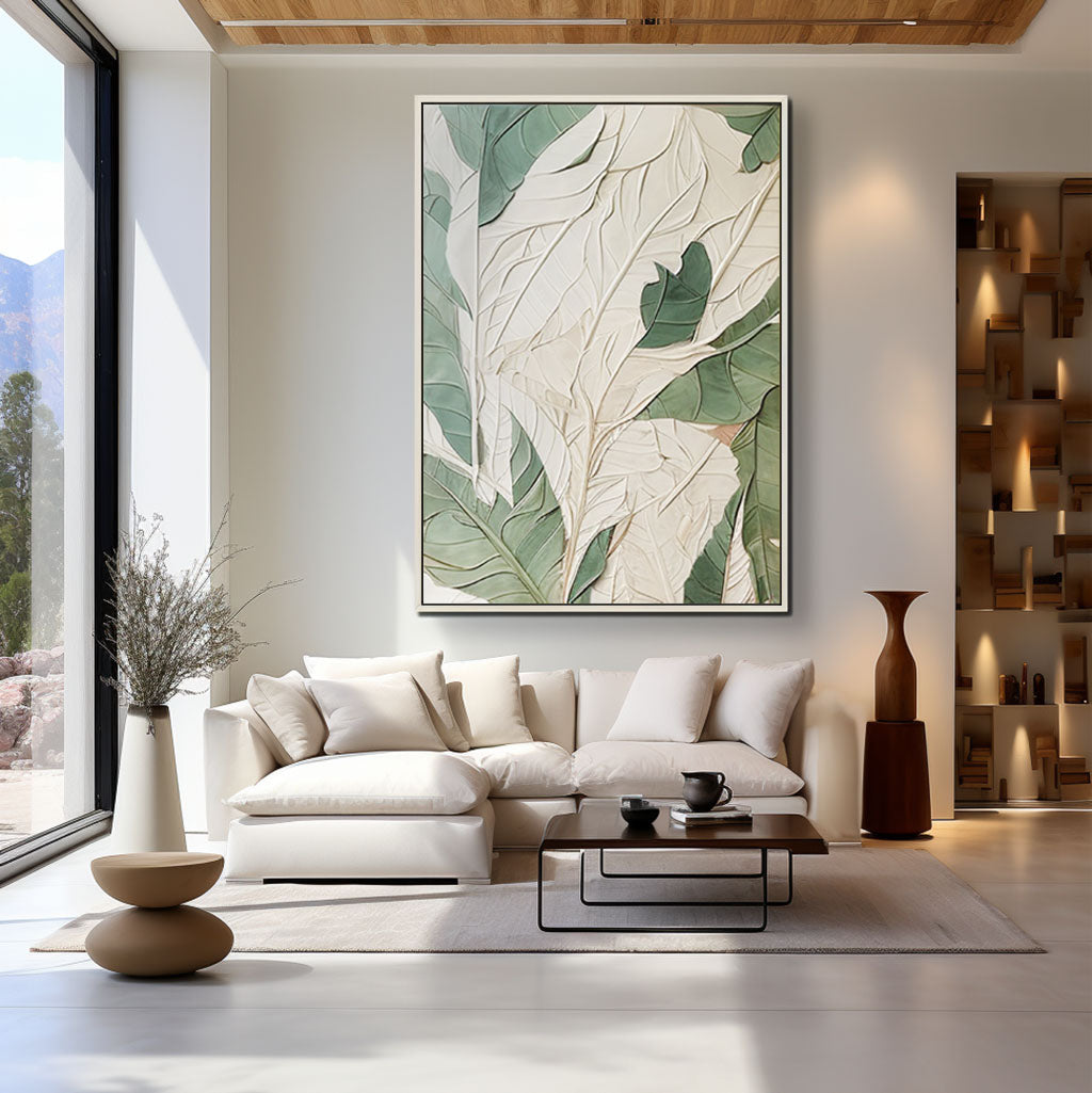 Arte de pared con textura blanca "Flor eterna" 