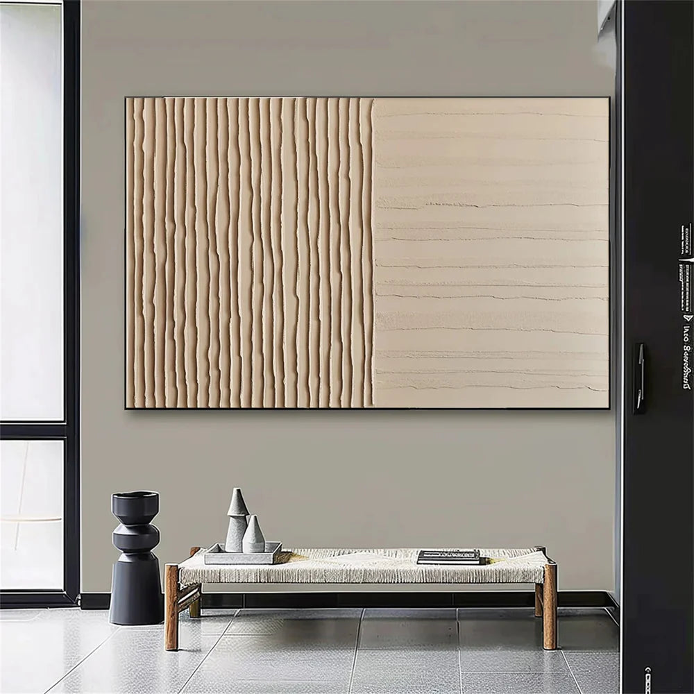 Minimalist Textured Wall Art " Dual Rhythm Structure"