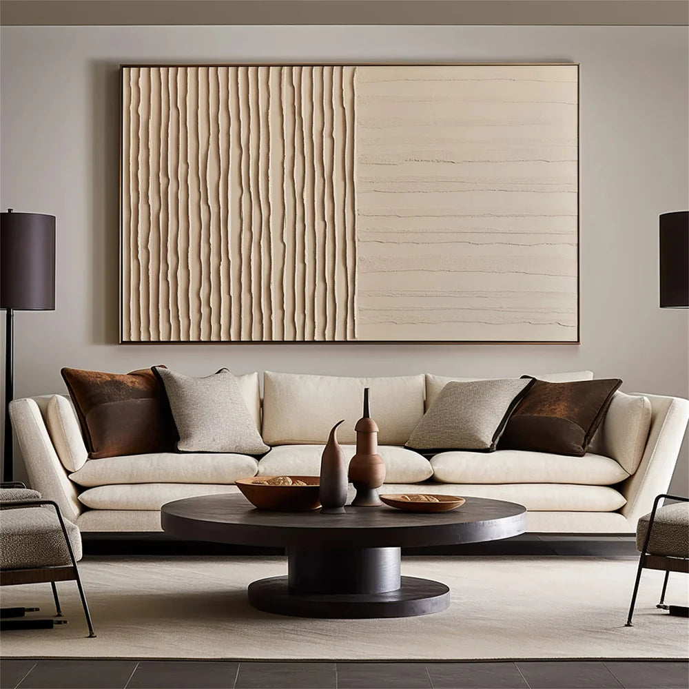 Minimalist Textured Wall Art " Dual Rhythm Structure"
