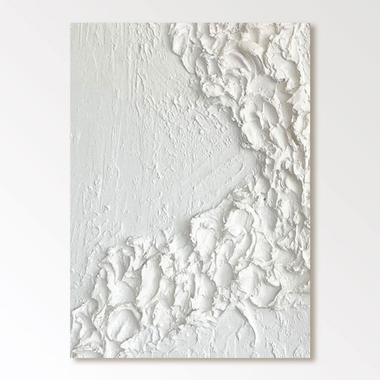 Peinture minimaliste blanche et grise « Winter’s Embrace »