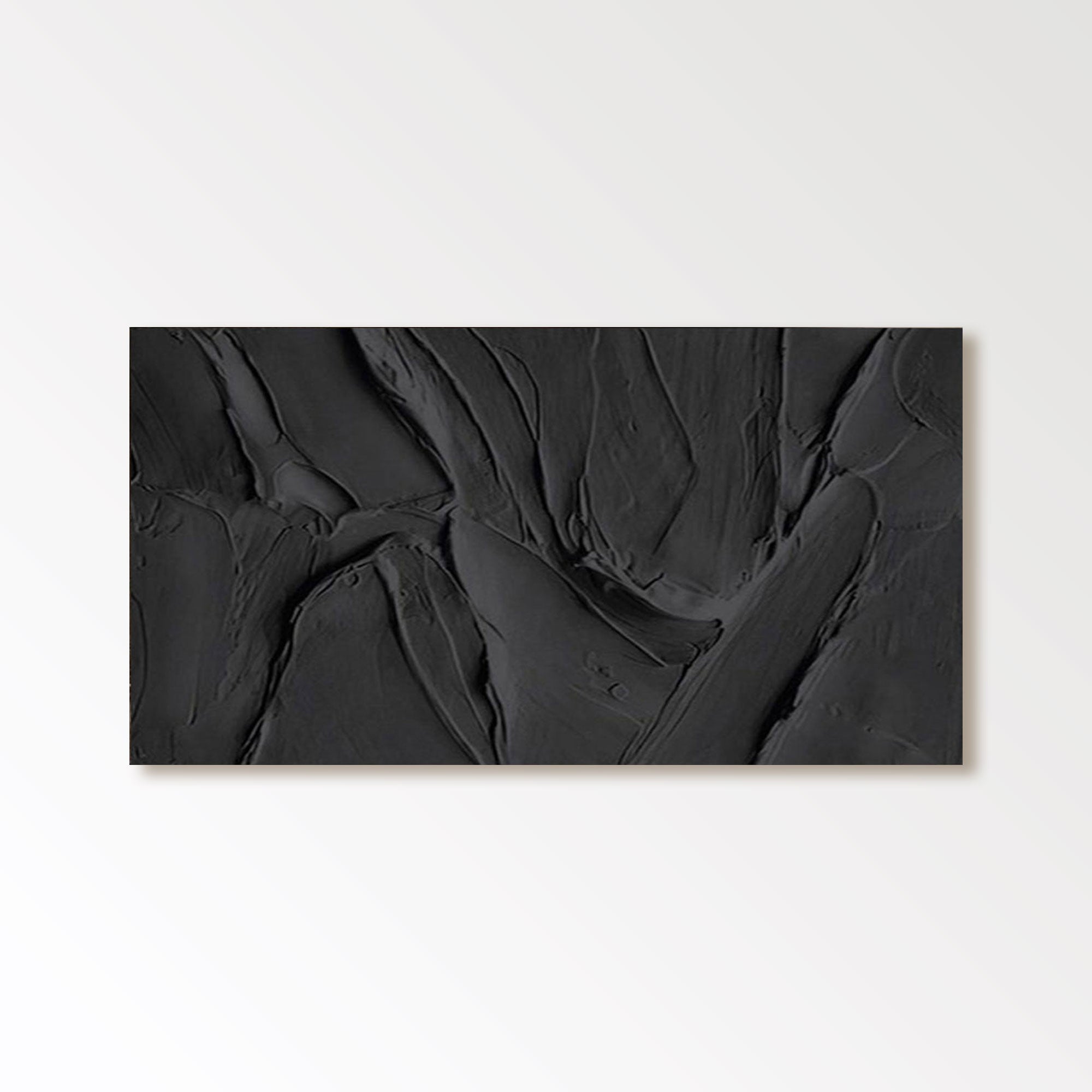 Minimalist Black Textured Painting "Midnight"
