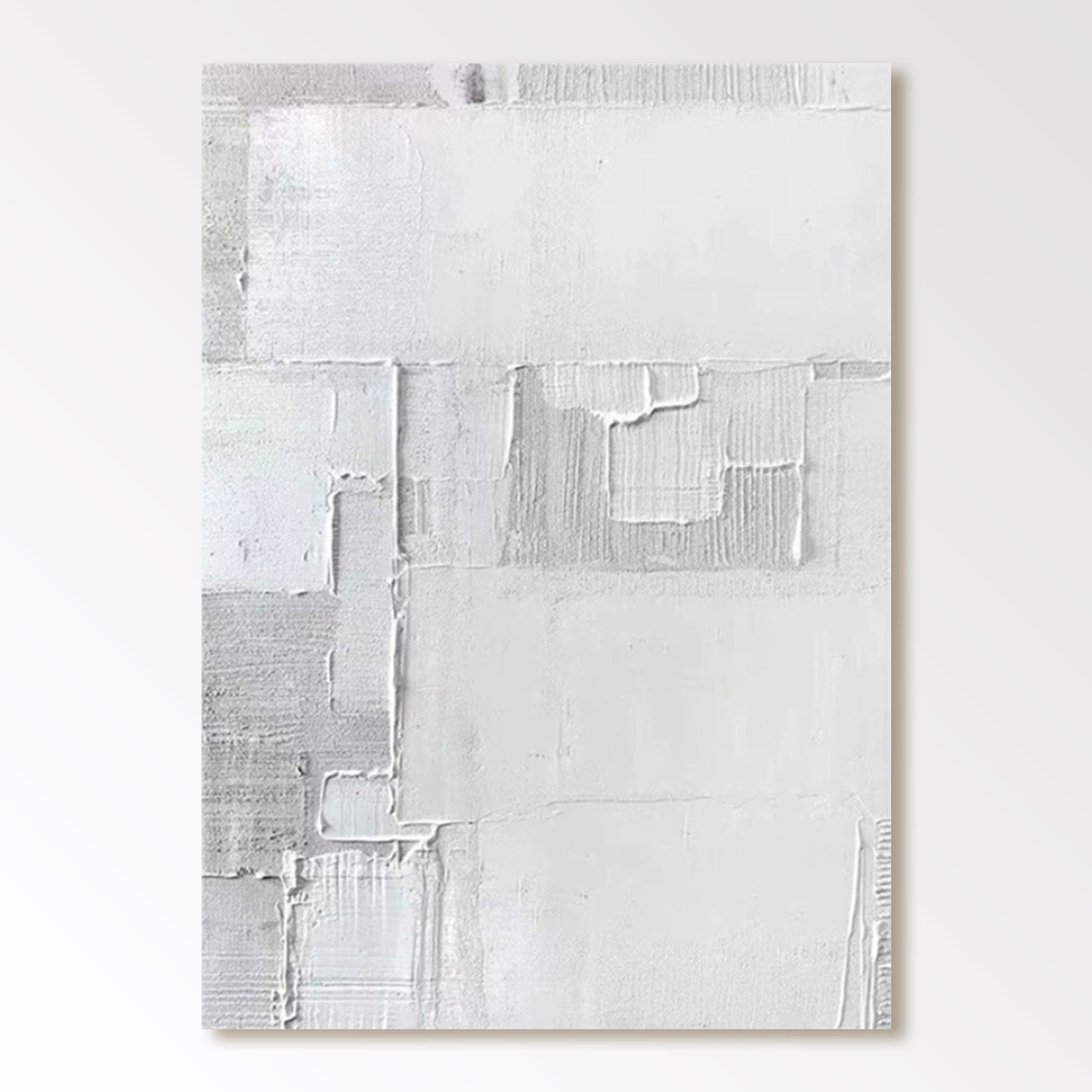 Pintura minimalista con textura blanca "Whisper"
