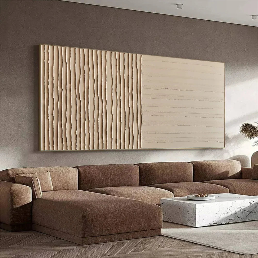 Minimalist Textured Wall Art " Dual Rhythm Structure"